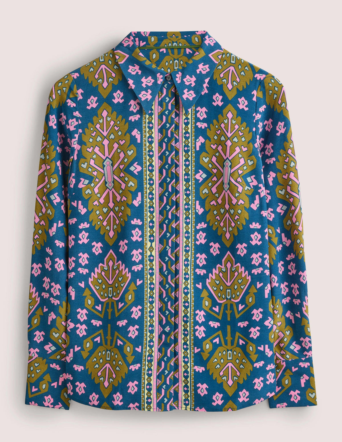 Placement Print Shirt-Baltic, Aztec Geo-7