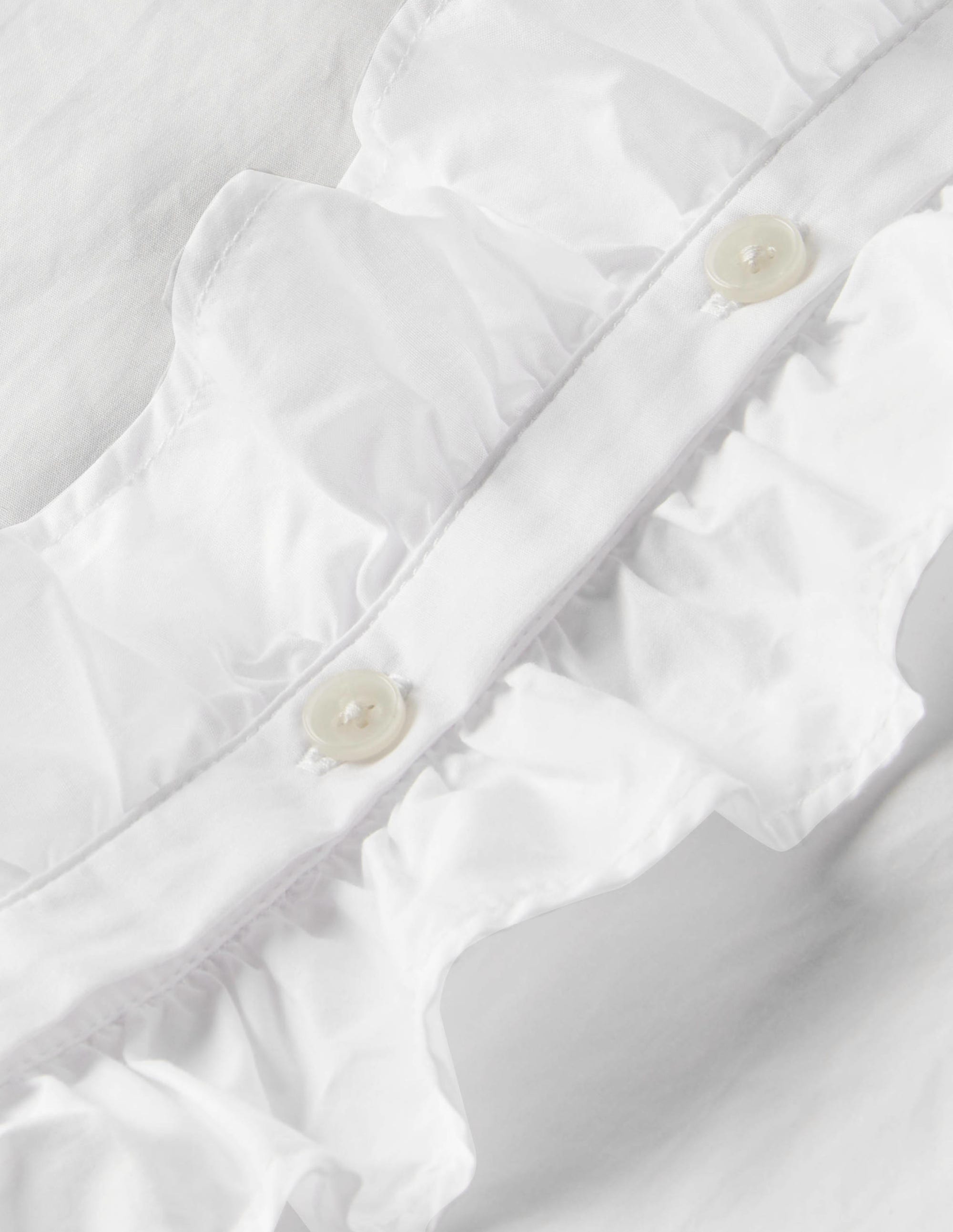 Ruffle Trim Collar Shirt-White - Image 11
