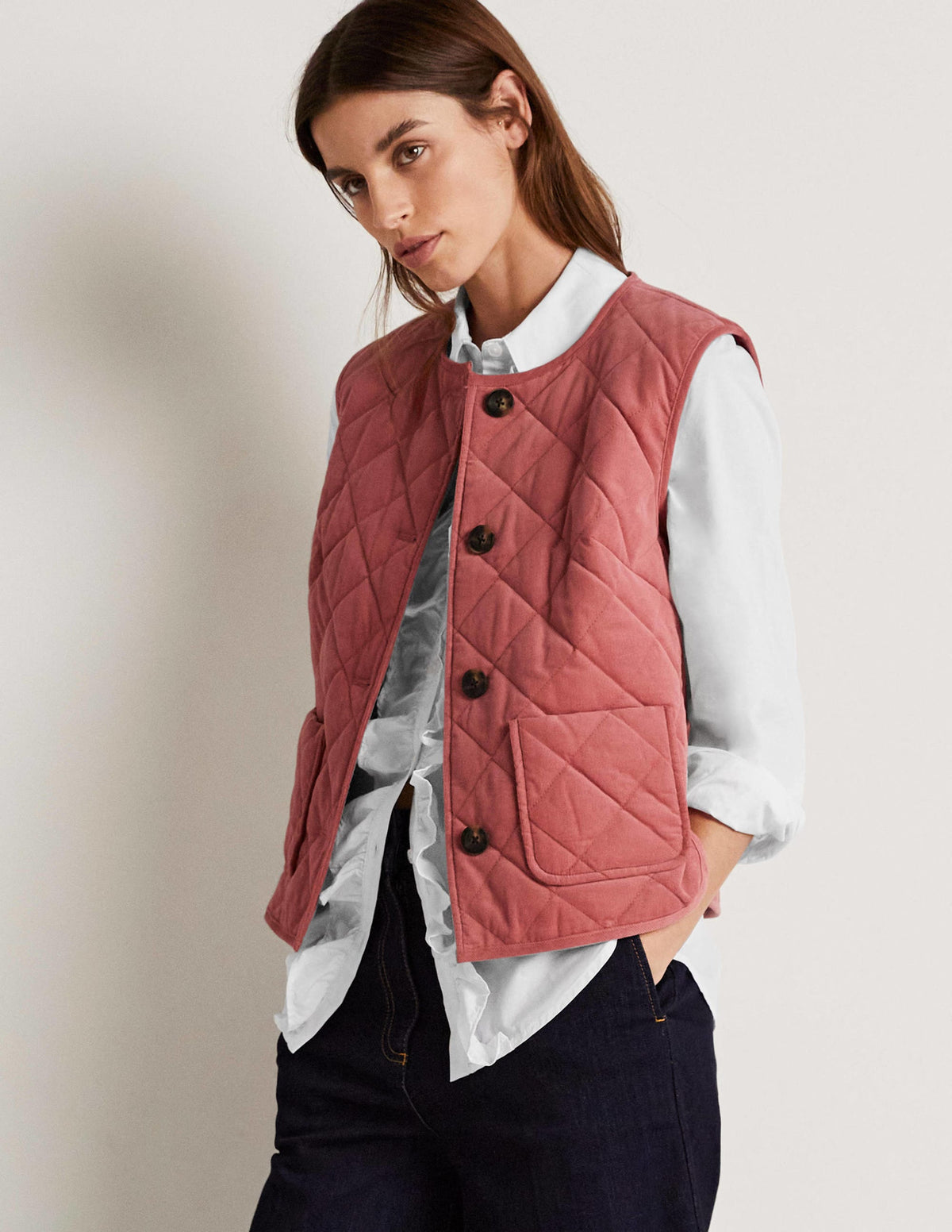 Ruffle Trim Collar Shirt-White - Image 5