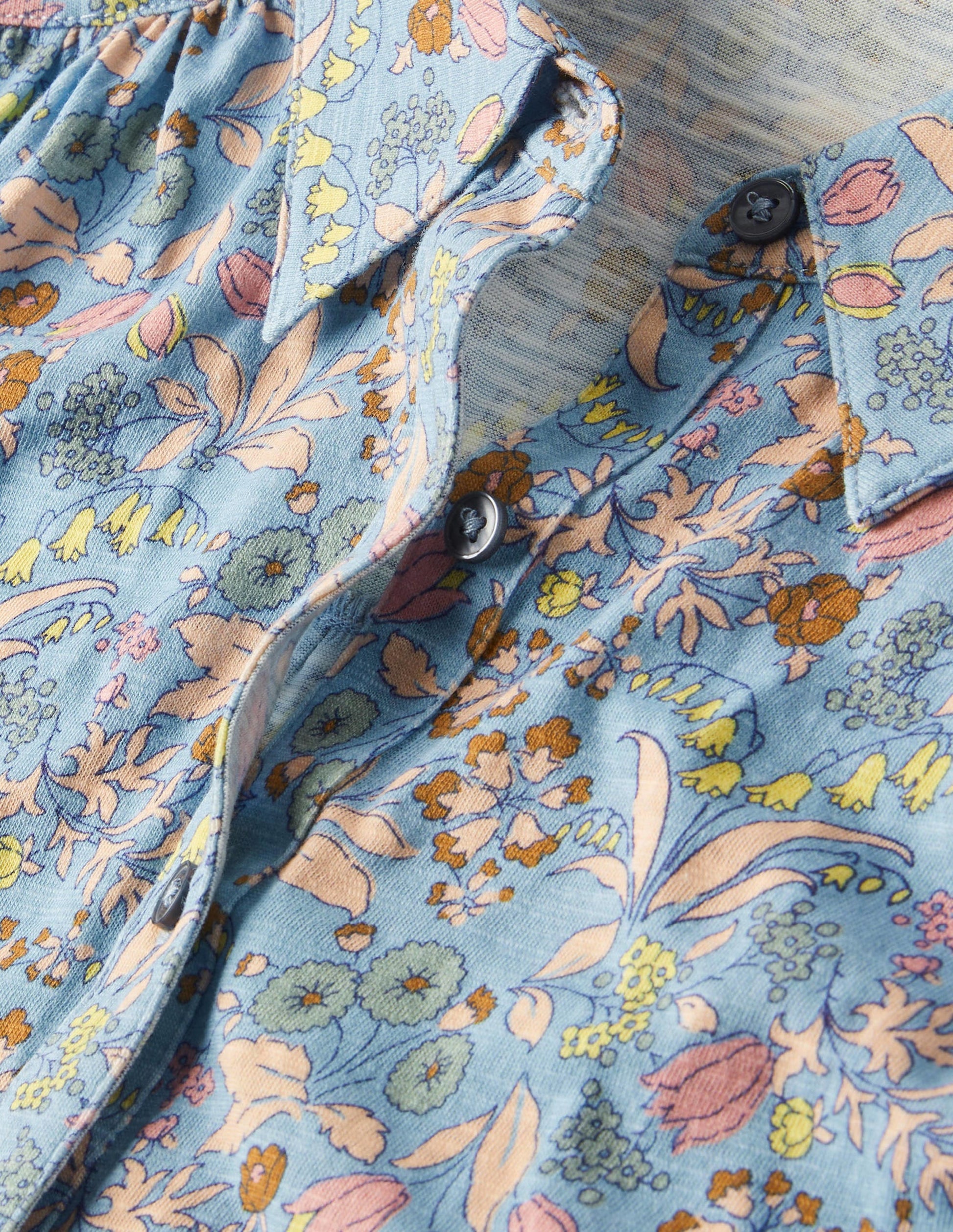 Puff Sleeve Jersey Shirt-Dusty Blue, WIldflower-9