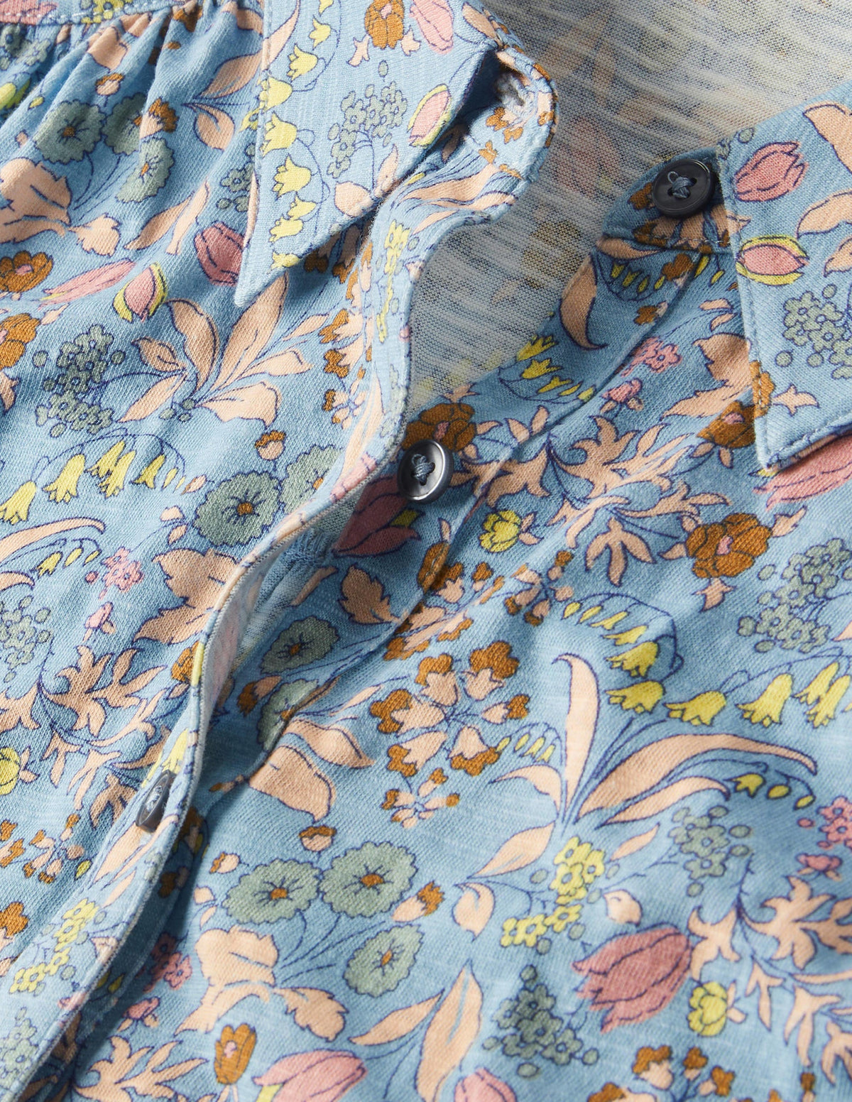 Puff Sleeve Jersey Shirt-Dusty Blue, WIldflower - Image 9
