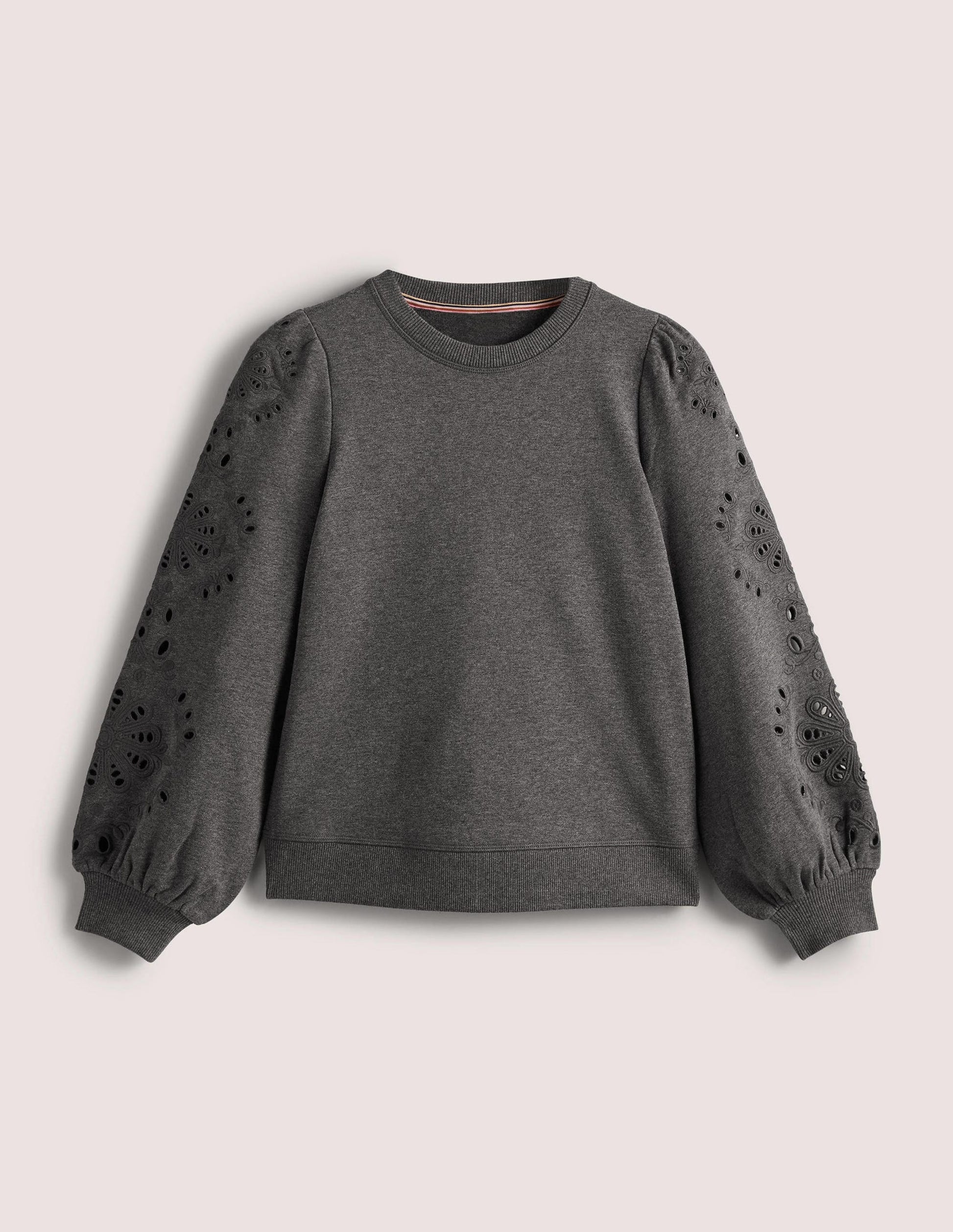 Blouson Sleeve Sweatshirt-Charcoal Marl-5
