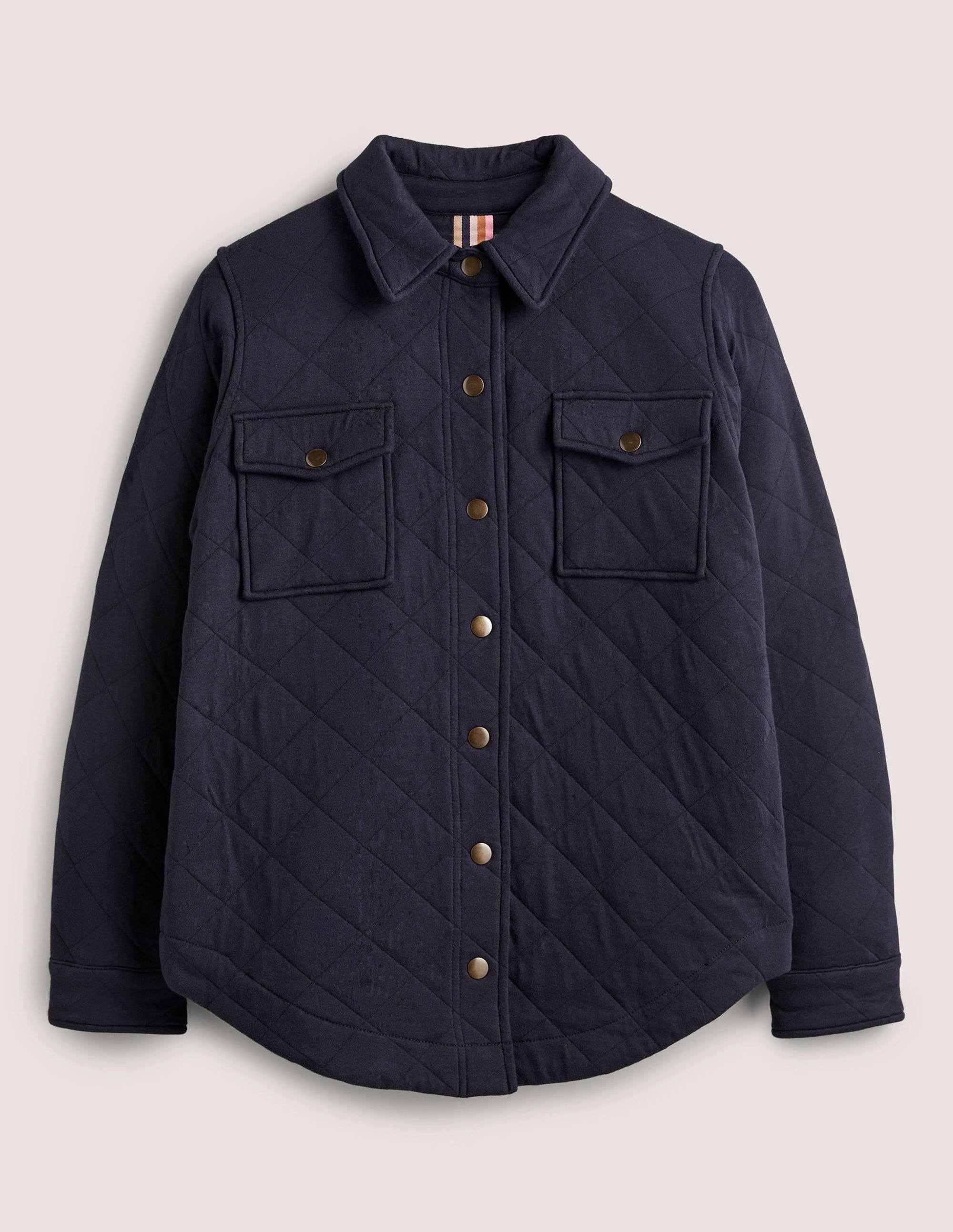 Quilted Jersey Shacket-Navy - Image 5