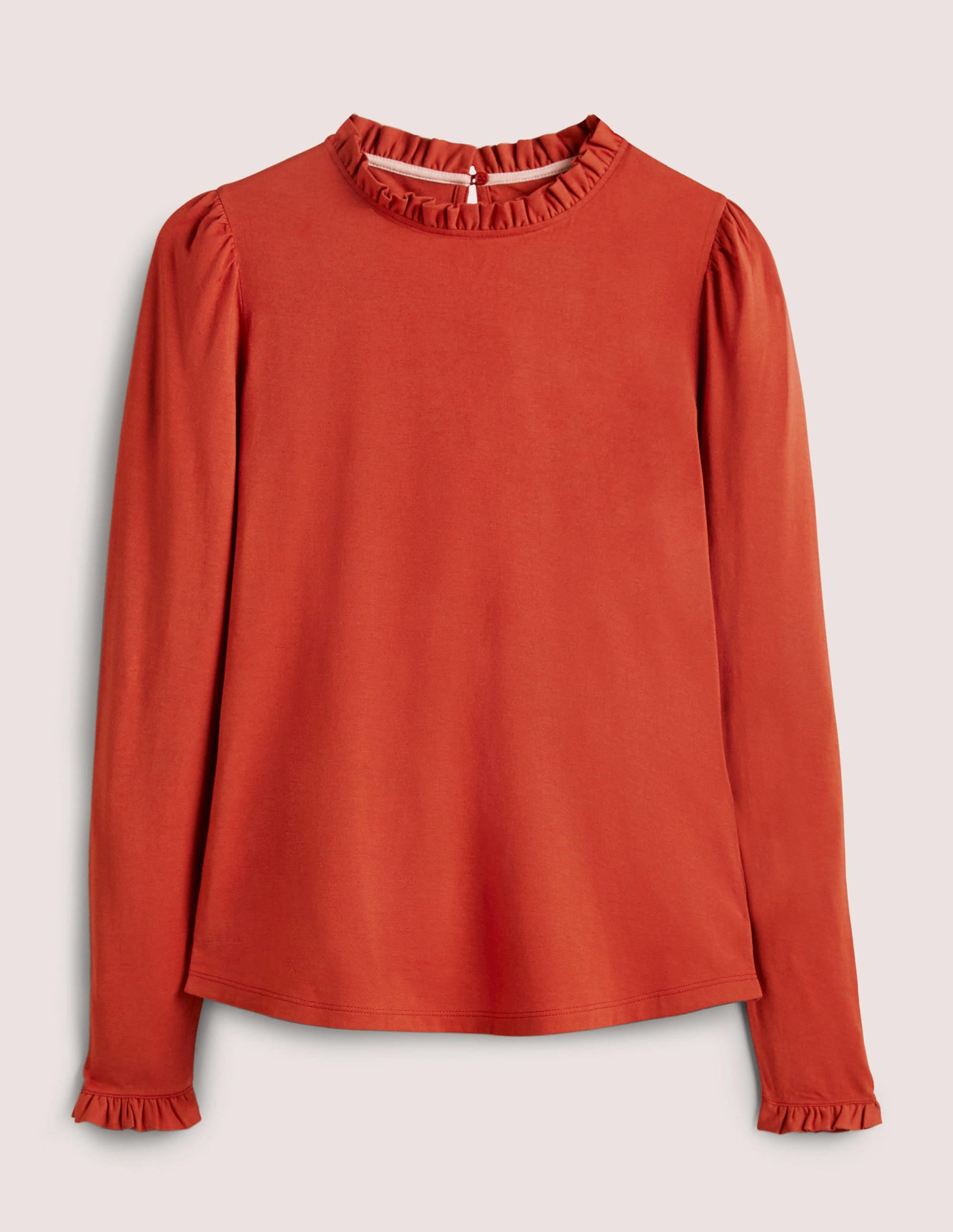 Supersoft Frill Detail Top-Chilli Oil Red - Image 5