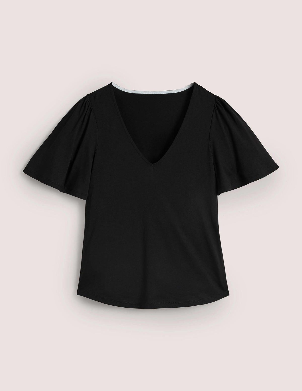 Supersoft Flutter Sleeve Top-Black-6