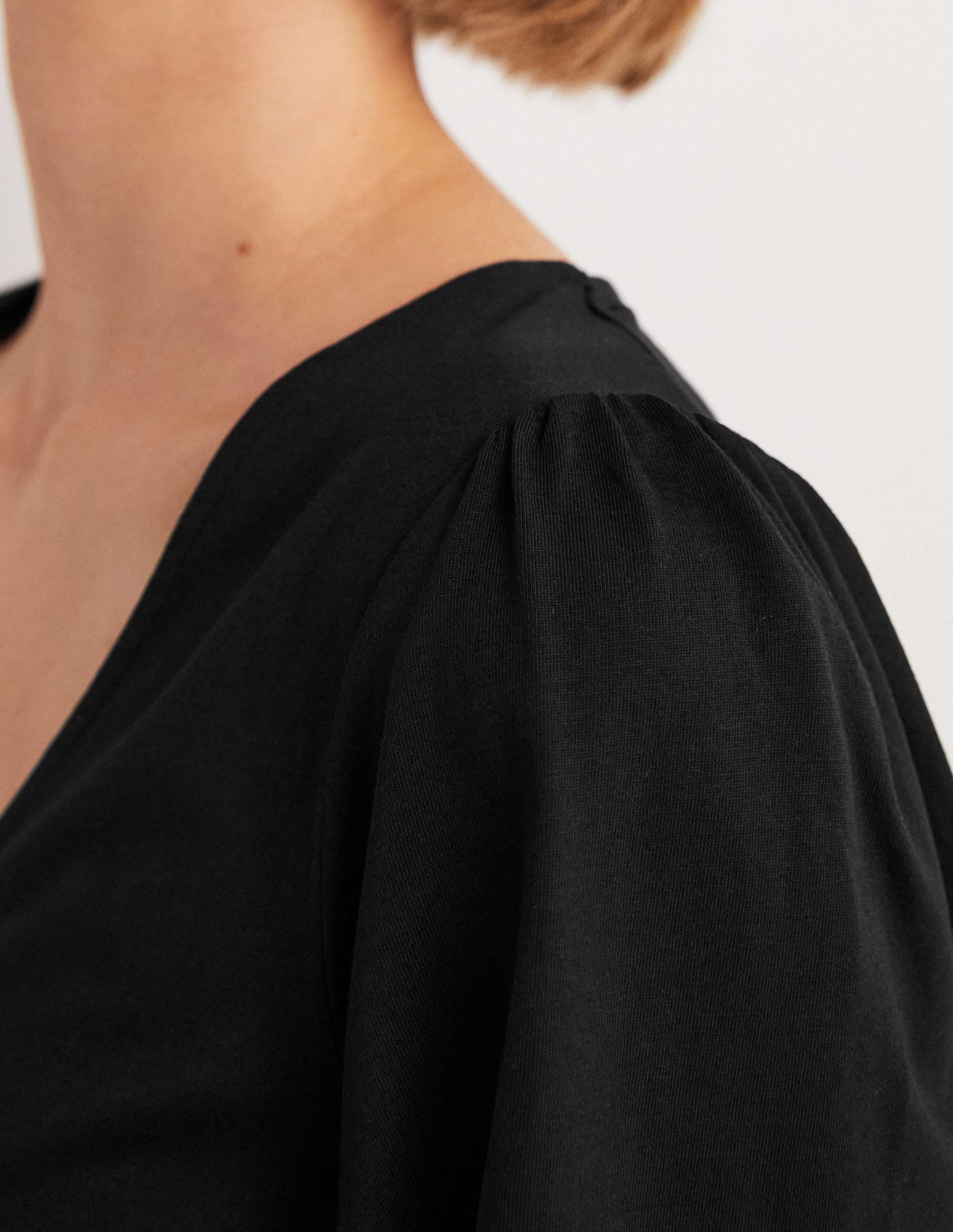 Supersoft Flutter Sleeve Top-Black-2