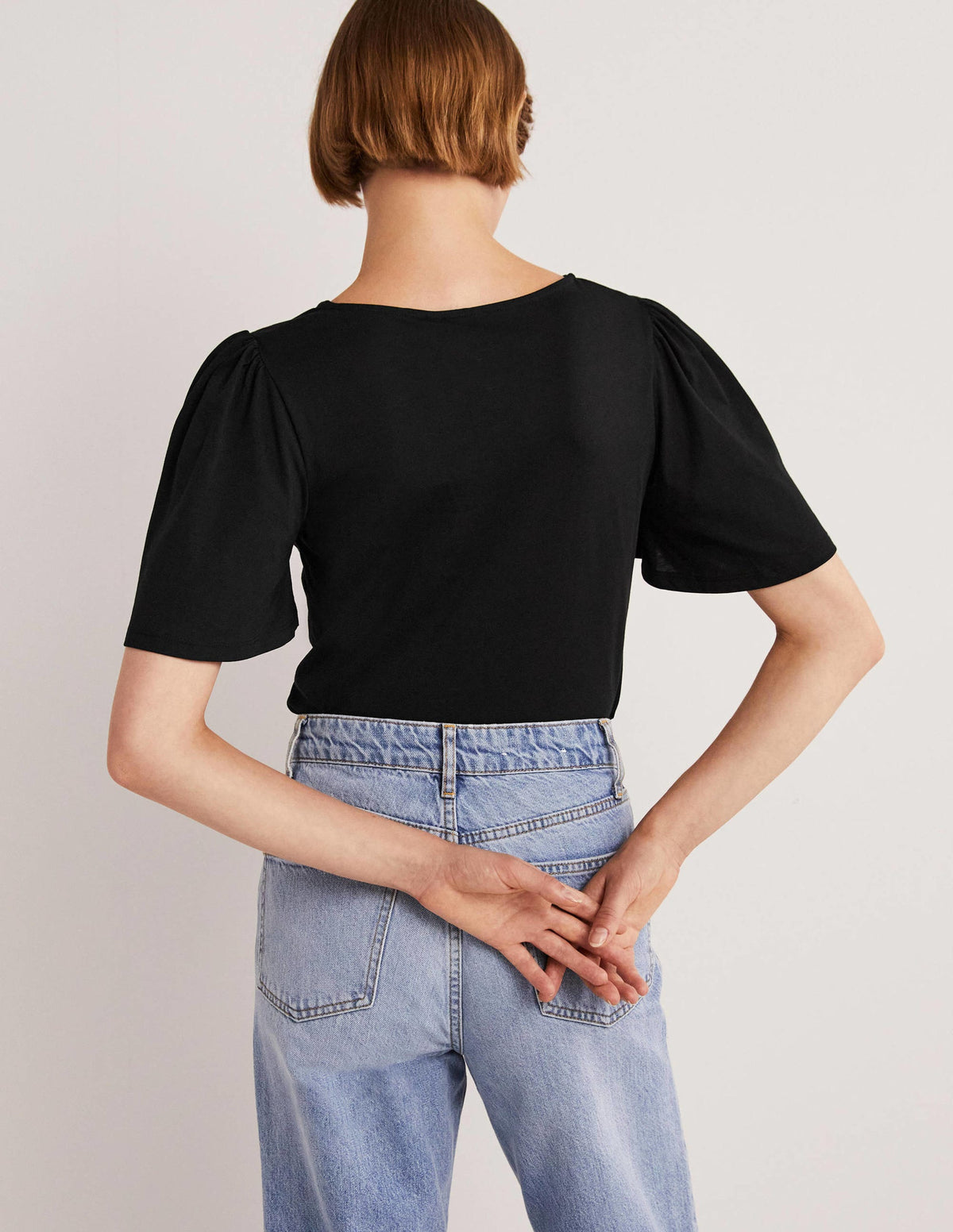 Supersoft Flutter Sleeve Top-Black - Image 3