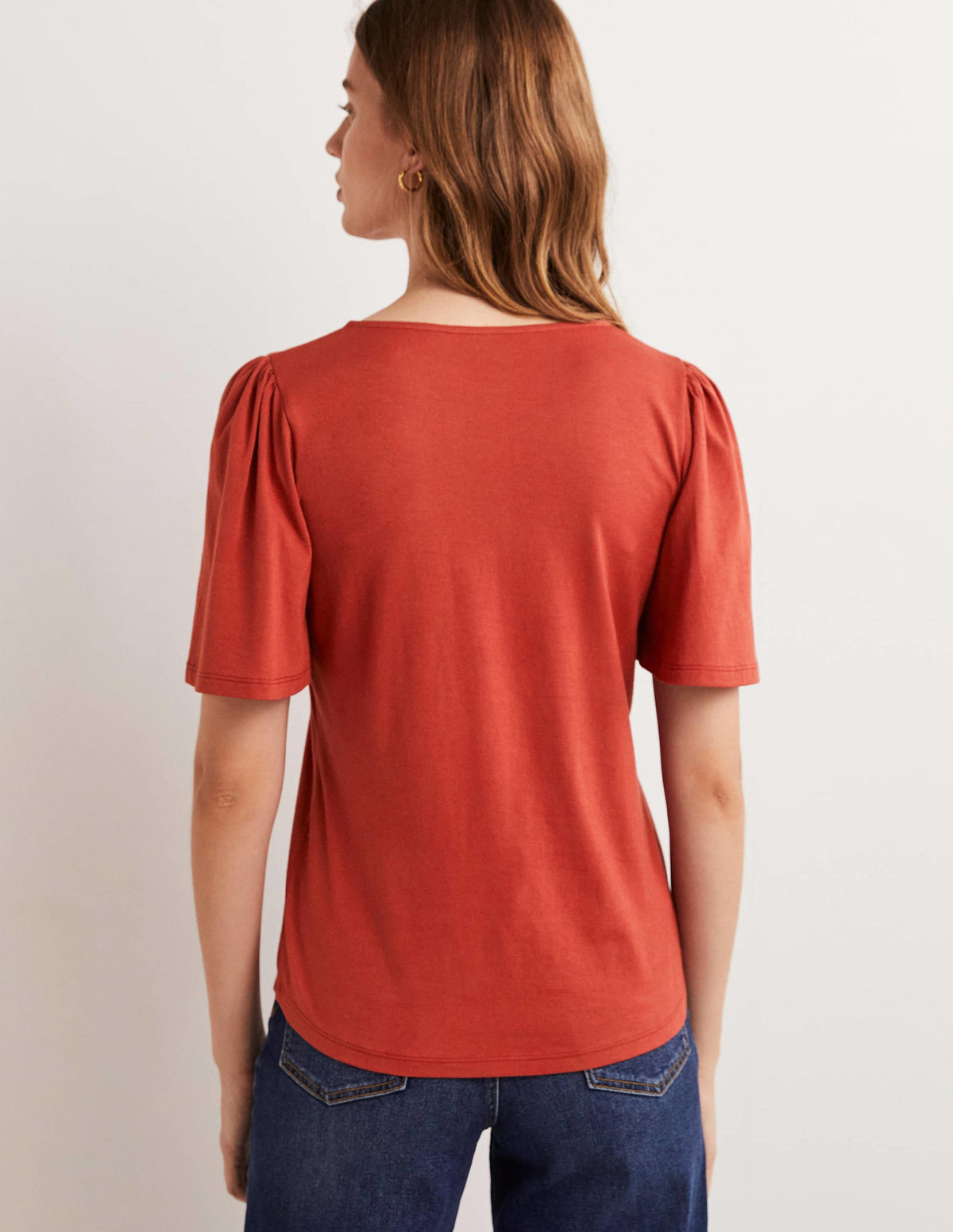Supersoft Flutter Sleeve Top-Chilli Oil Red - Image 3