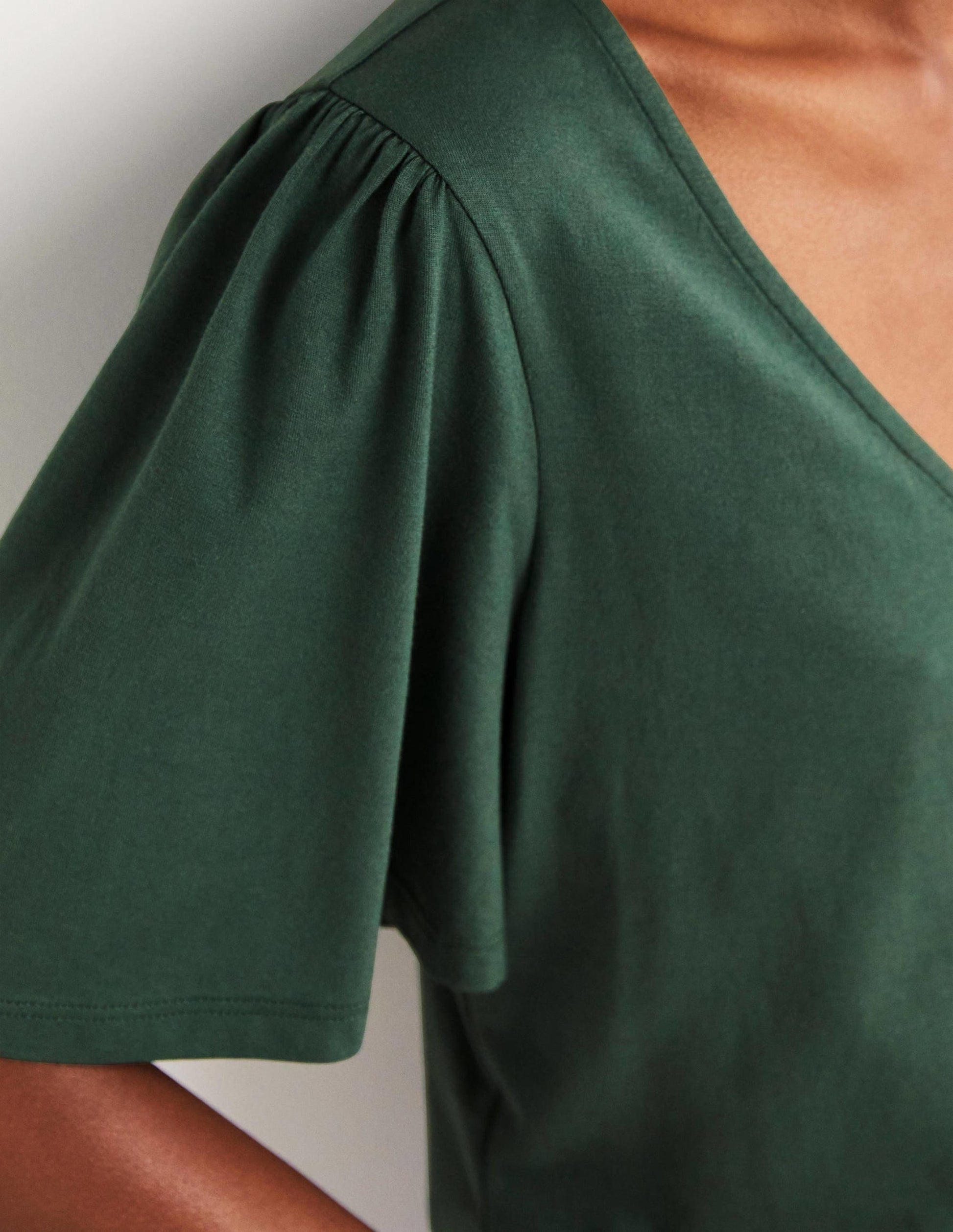 Supersoft Flutter Sleeve Top-Trekking Green-2