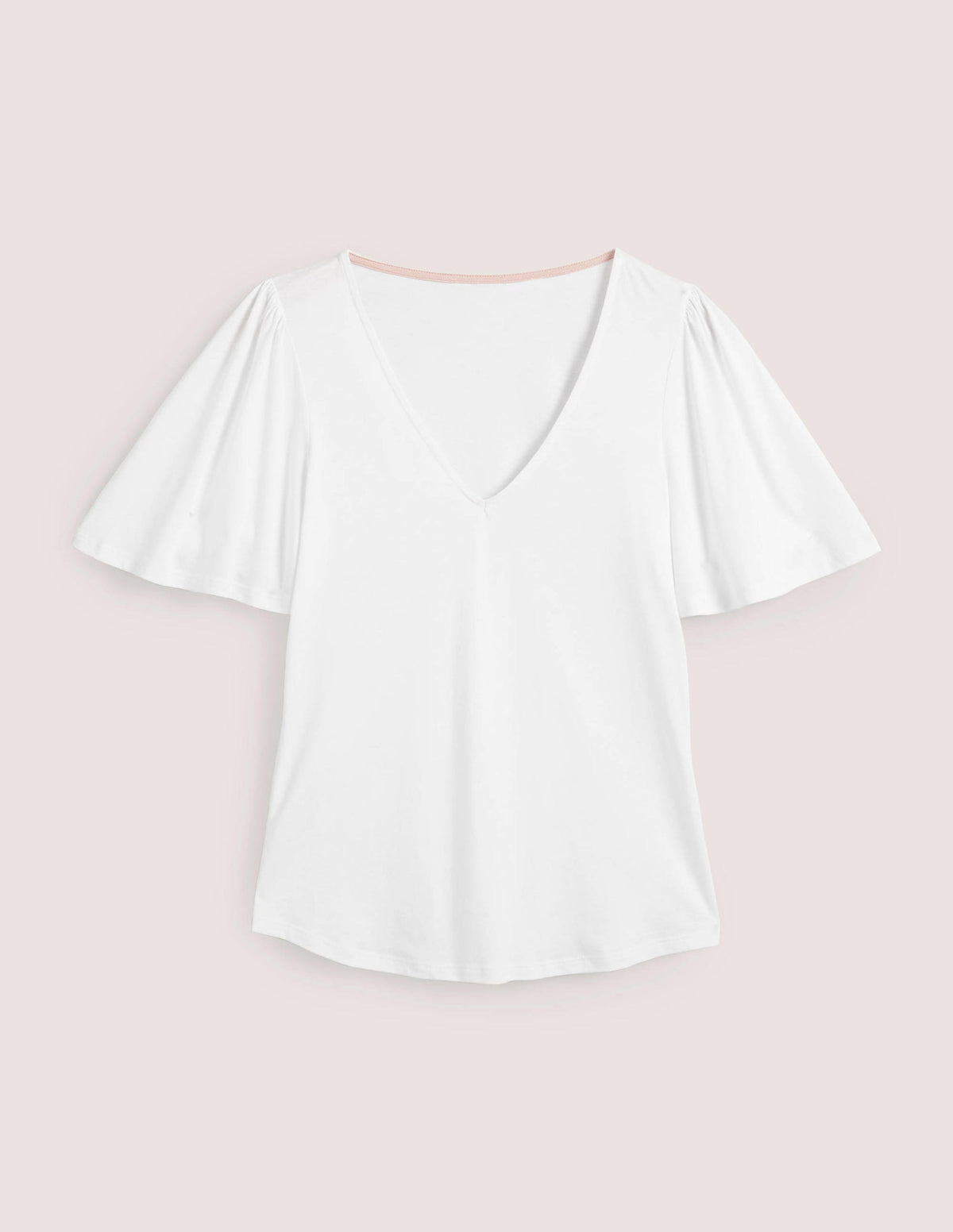 Supersoft Flutter Sleeve Top-White-5