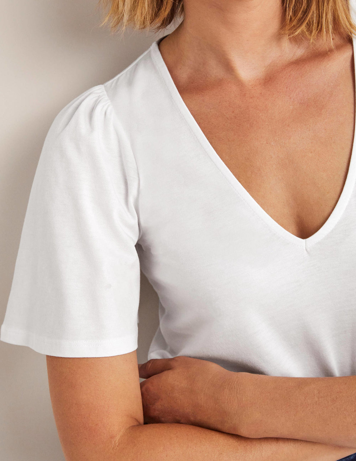Supersoft Flutter Sleeve Top-White-2