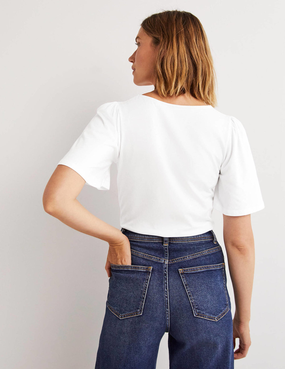 Supersoft Flutter Sleeve Top-White - Image 3