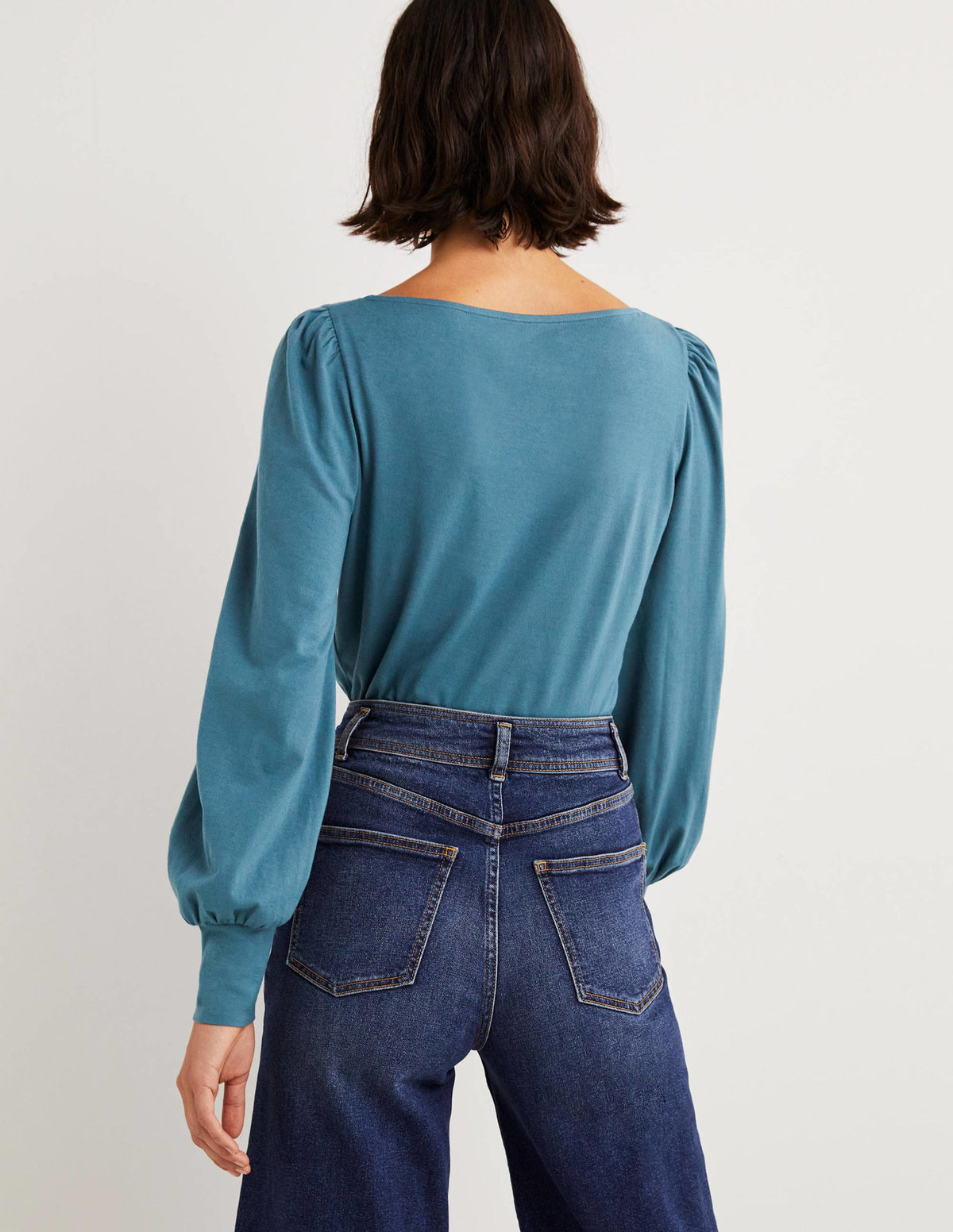 Supersoft Boat Neck Top-Corporal Blue - Image 3