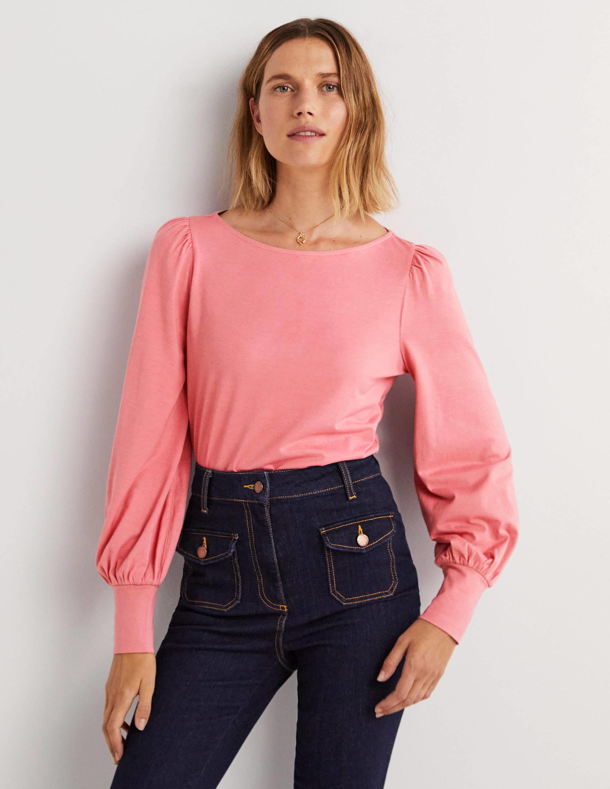 Supersoft Boat Neck Top-Wild Rose - Image 1