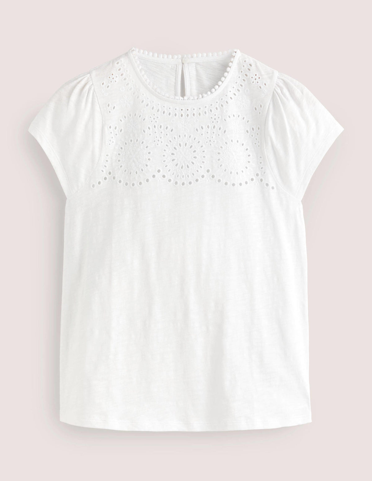 Cutwork Flutter T-Shirt-White-6