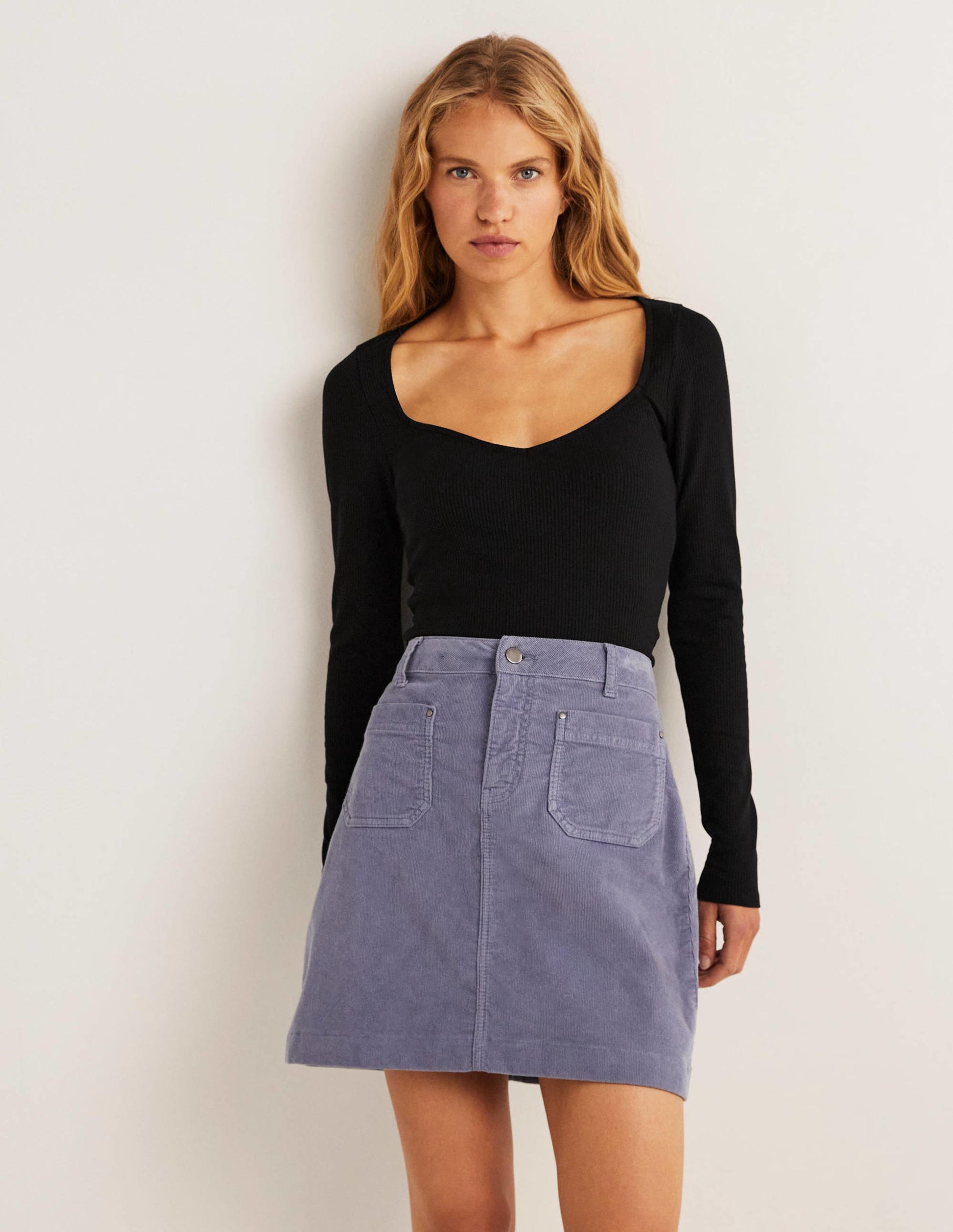 Soft Ribbed Sweetheart Top-Black-4