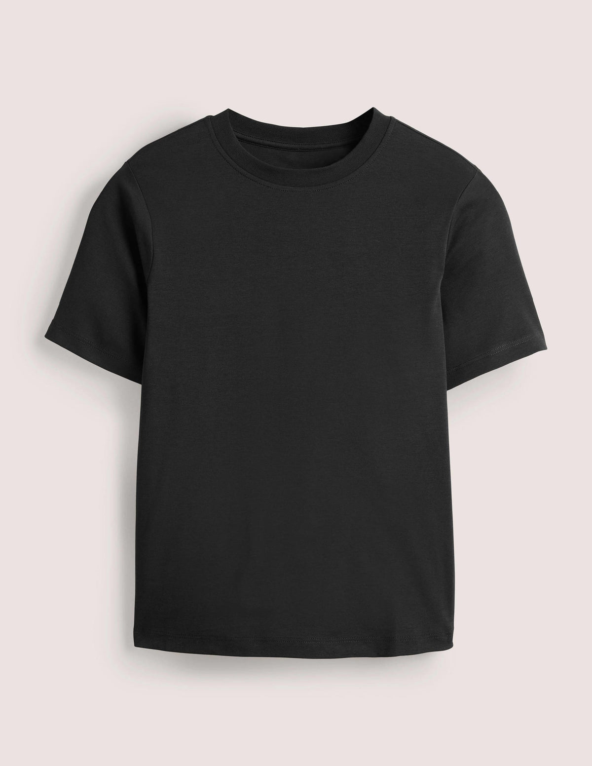 Cotton Crew Neck T-Shirt-Black - Image 5