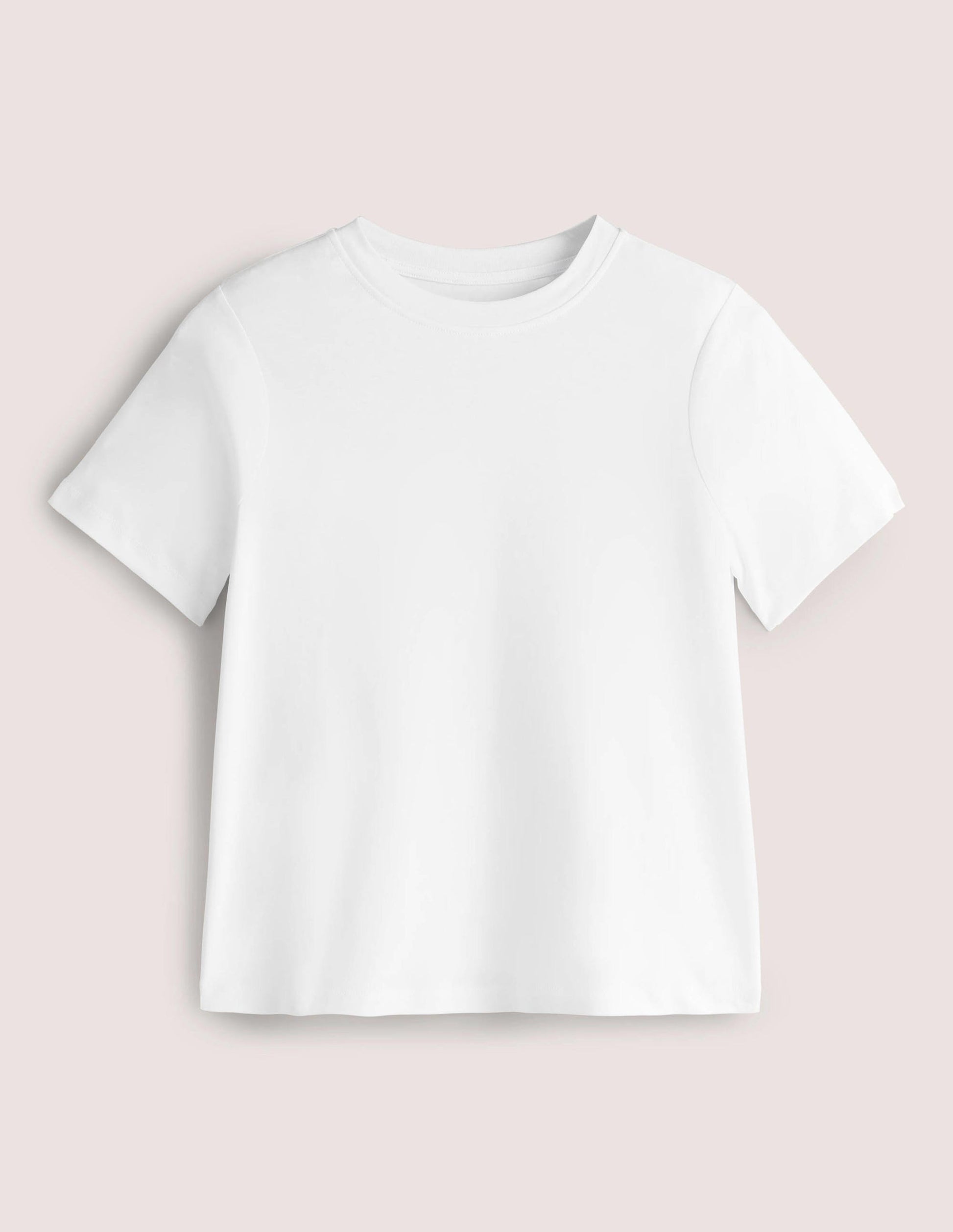 Cotton Crew Neck T-Shirt-White-5