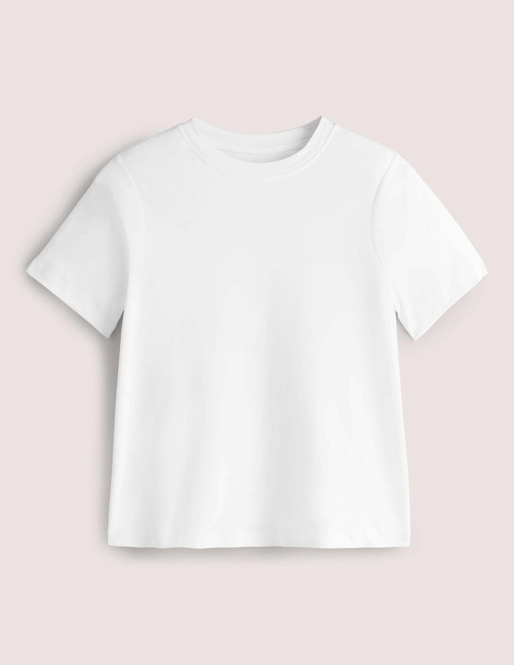 Cotton Crew Neck T-Shirt-White - Image 5
