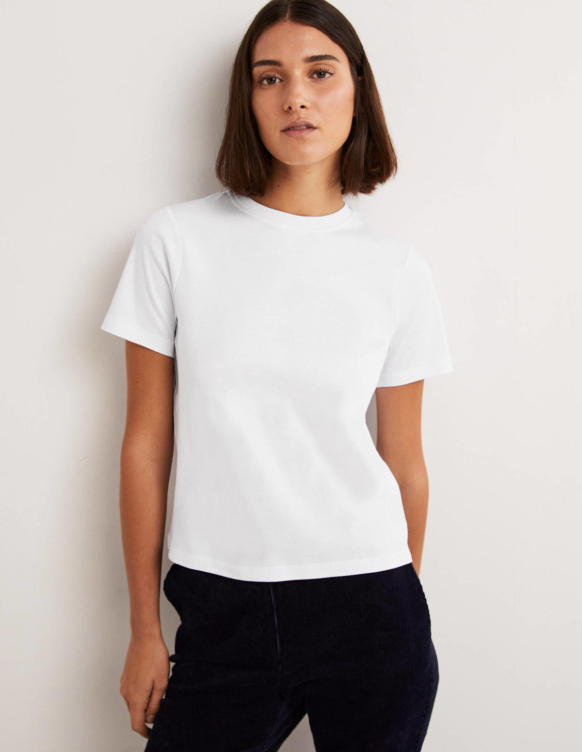 Cotton Crew Neck T-Shirt-White - Image 1