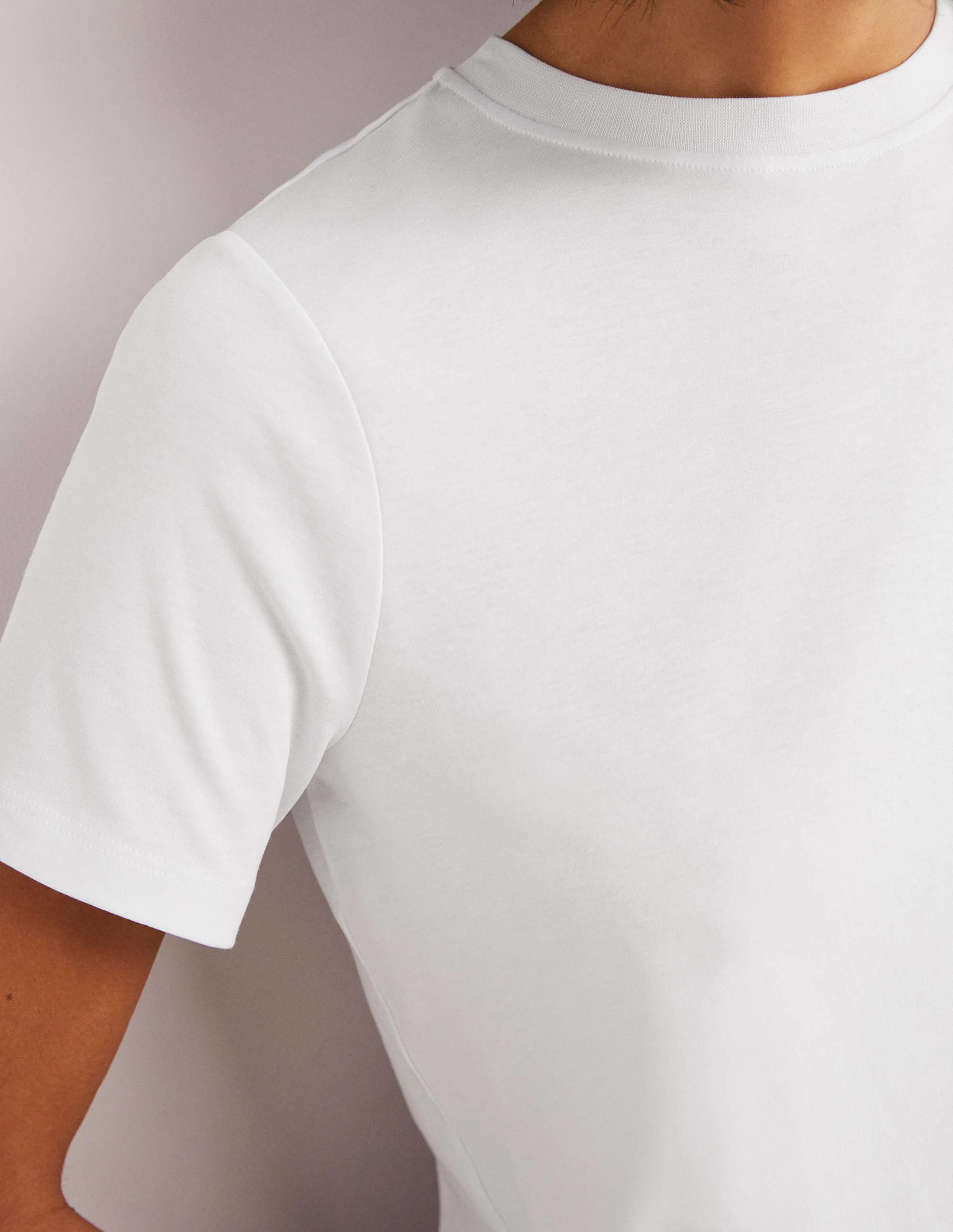 Cotton Crew Neck T-Shirt-White - Image 2