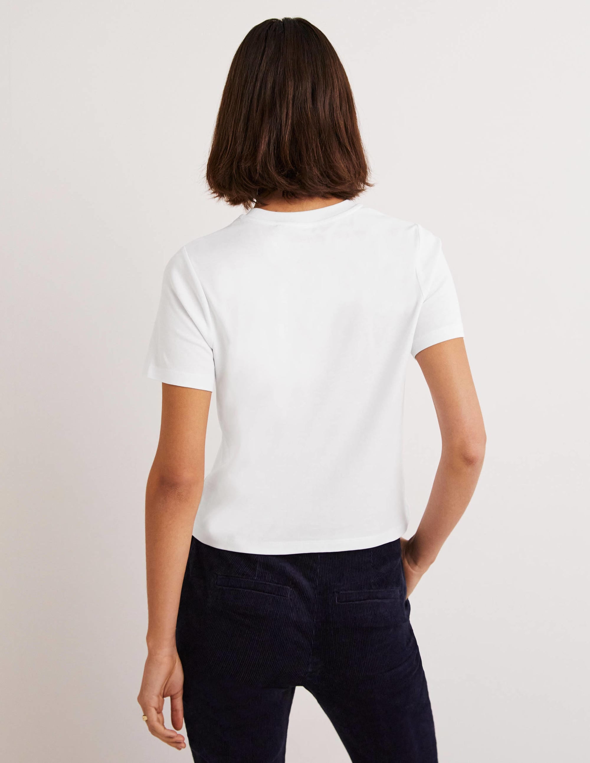 Cotton Crew Neck T-Shirt-White - Image 3