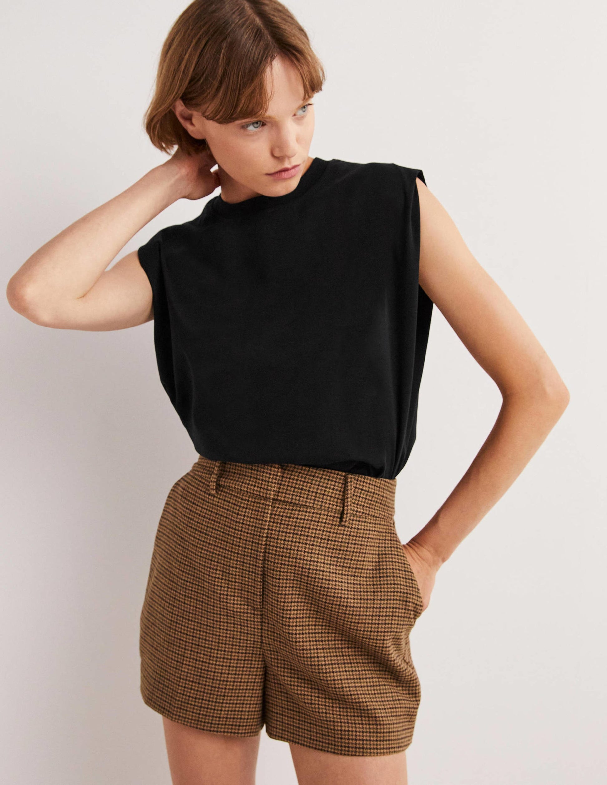 Perfect Cotton Sleeveless Top-Black-1