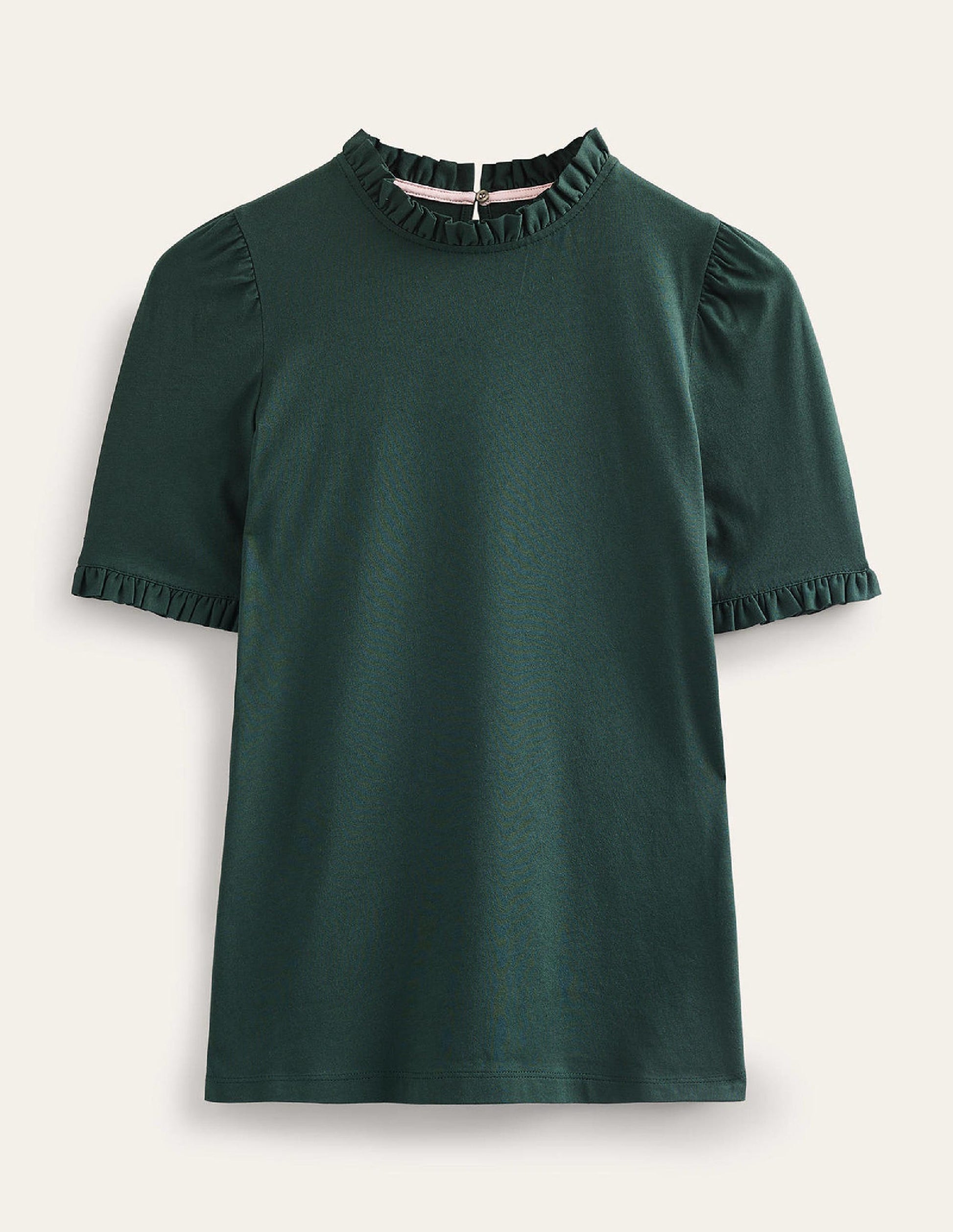 Supersoft Frill Detail T-shirt-Chatsworth Green-5