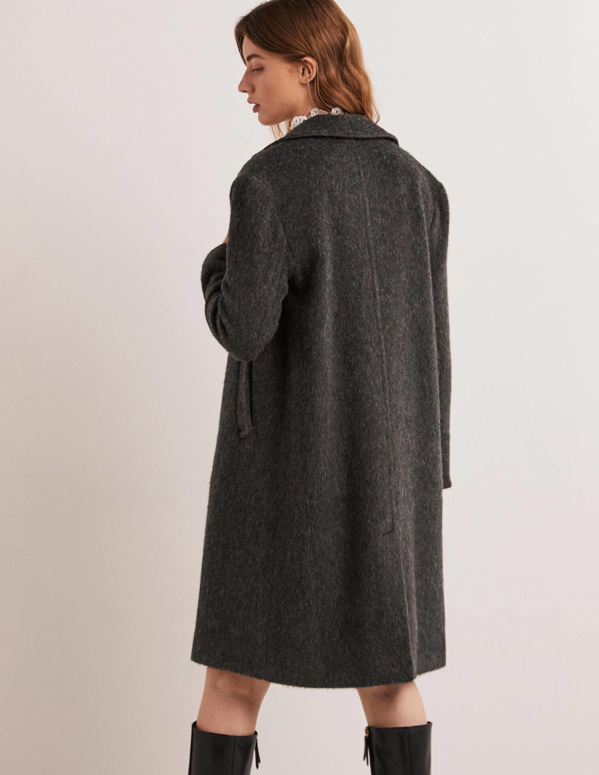 Wool Blend Collared Coat-Charcoal-6