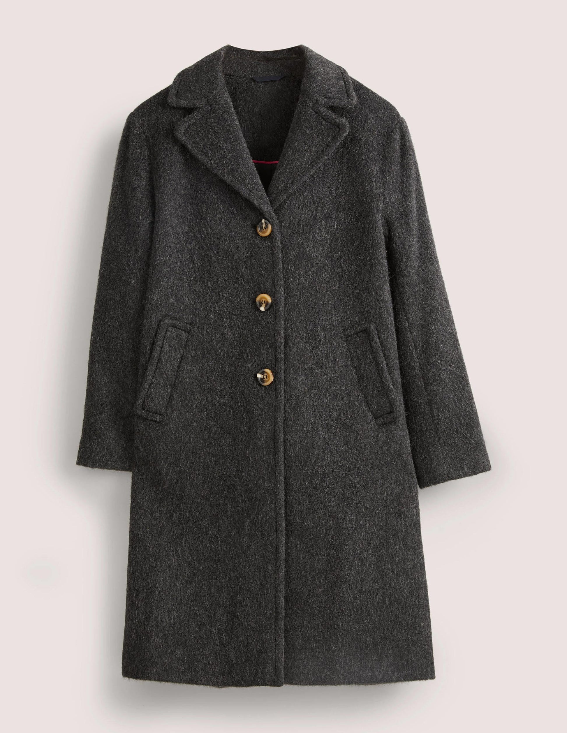 Wool Blend Collared Coat-Charcoal-9