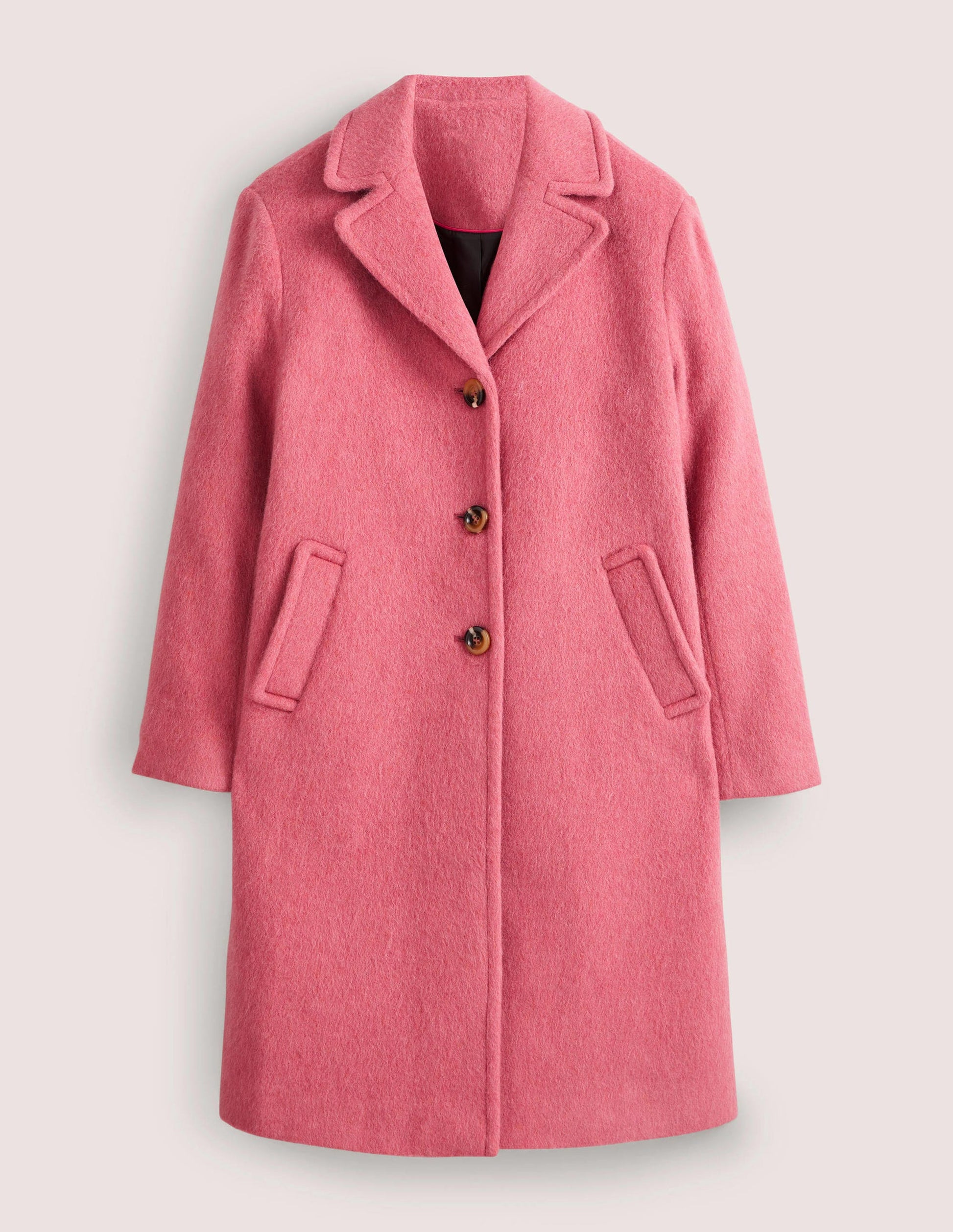 Wool Blend Collared Coat-Dusty Red-11