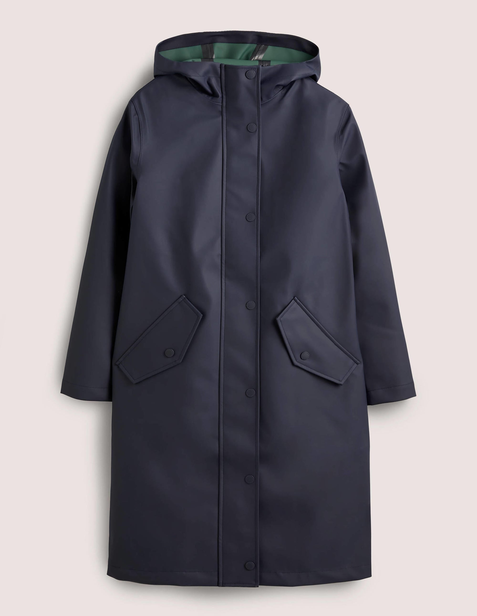 Waterproof Longline Raincoat-Navy - Image 6
