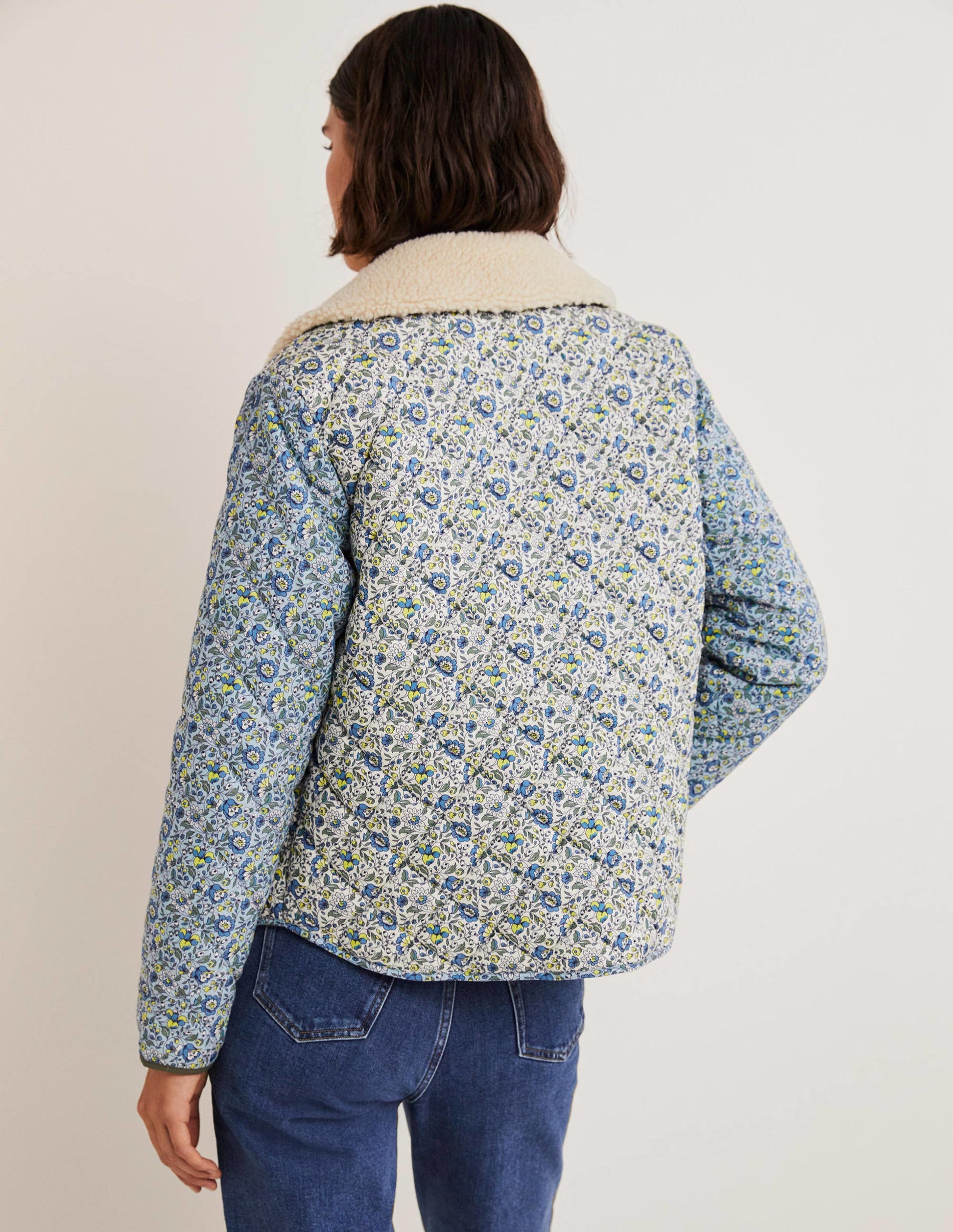 Quilted Cotton Jacket-Ivory,  Botanic Meadow-3