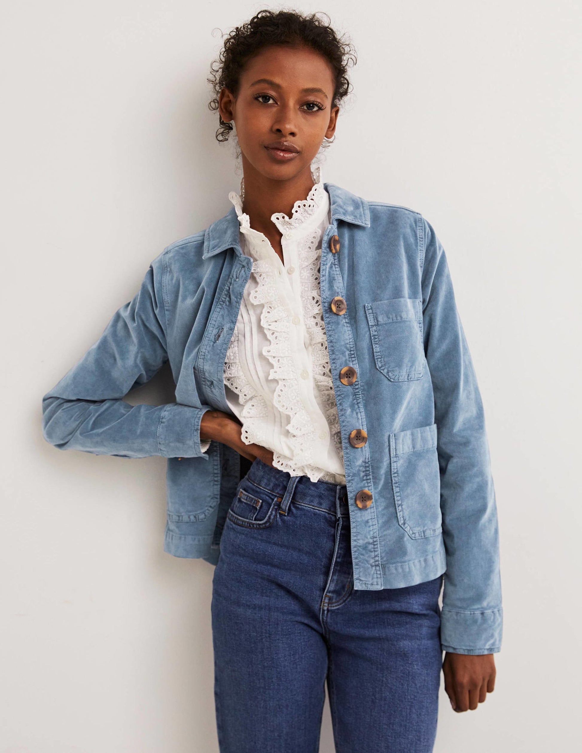 Velvet Chore Jacket-Corporal Blue Velvet-1