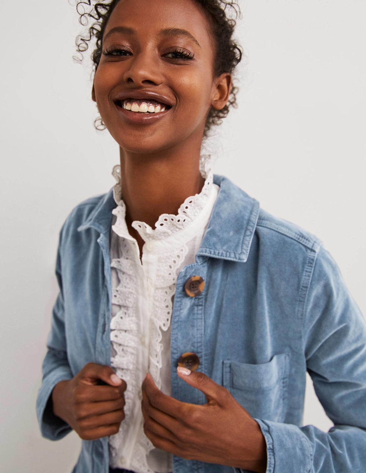 Velvet Chore Jacket-Corporal Blue Velvet - Image 2