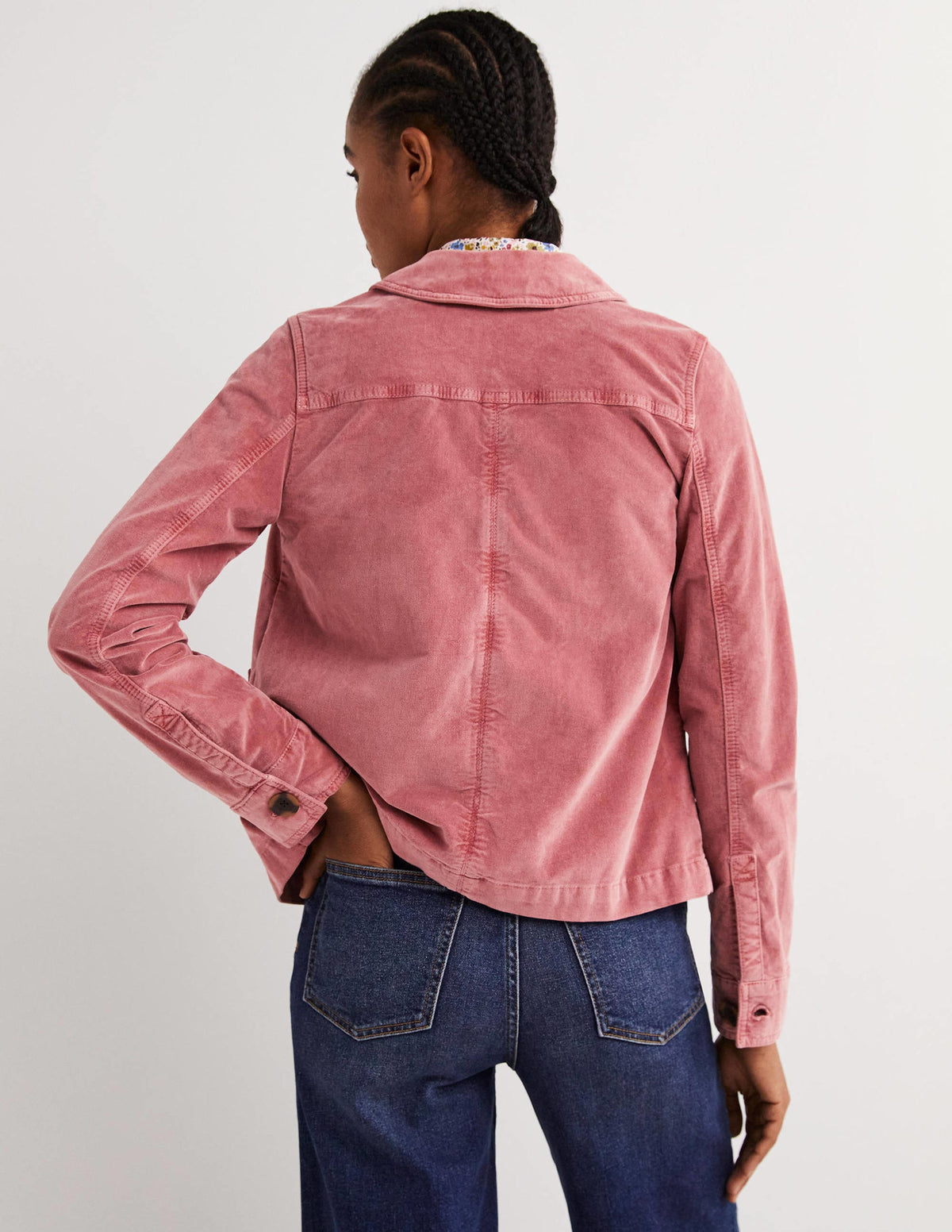Velvet Chore Jacket-Dusty Red Velvet - Image 3