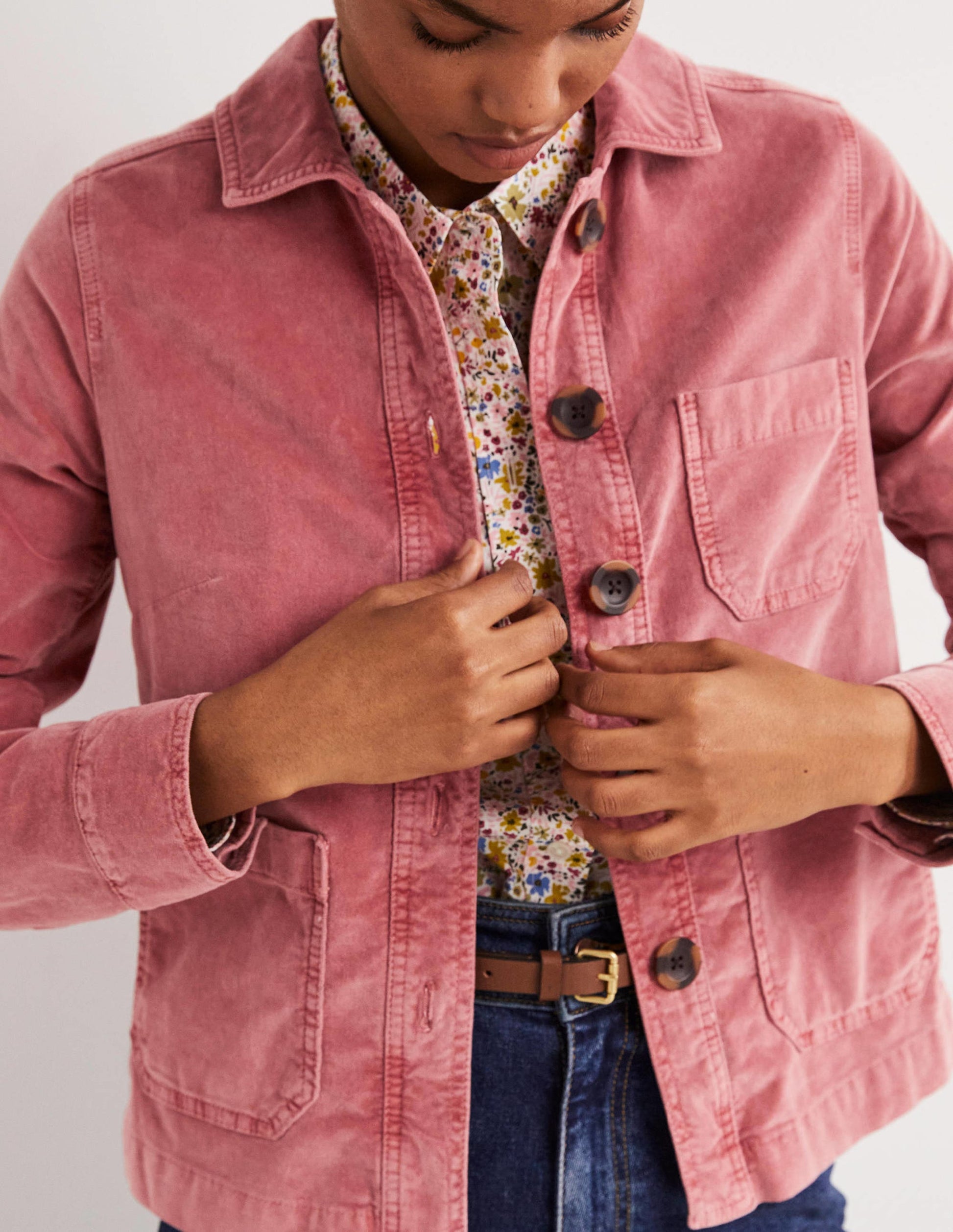 Velvet Chore Jacket-Dusty Red Velvet-5