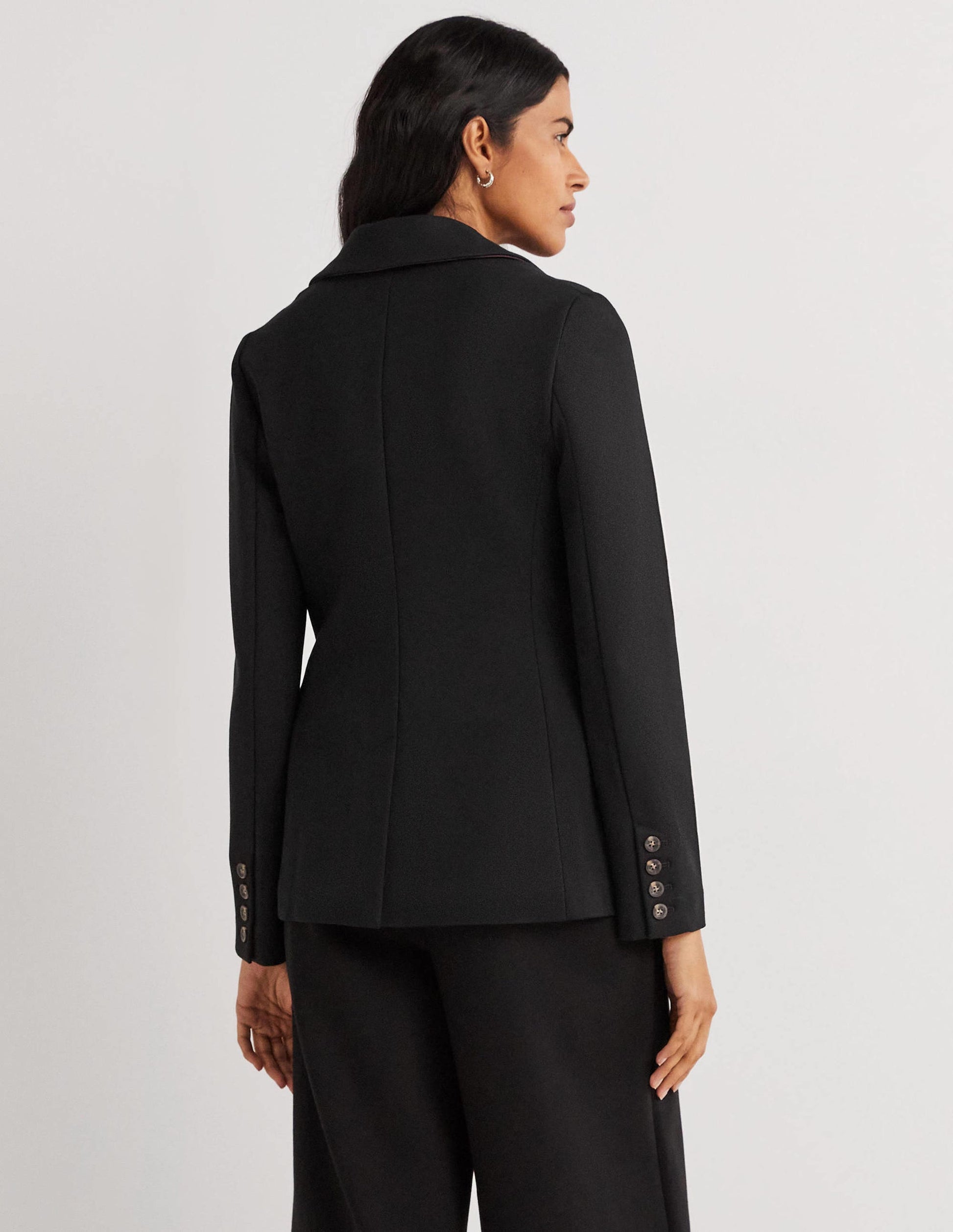 Unlined Jersey Blazer-Black-3