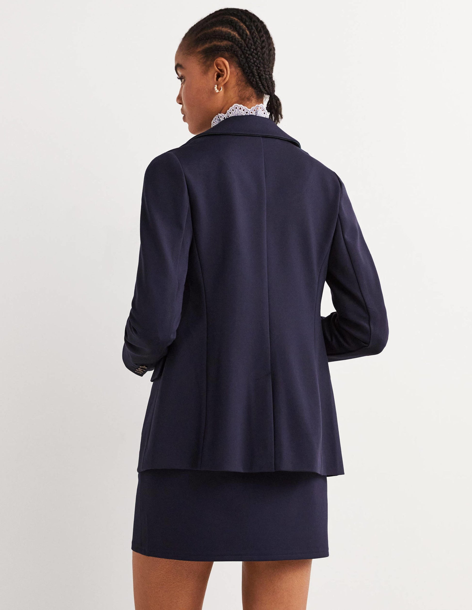Unlined Jersey Blazer-Navy-3