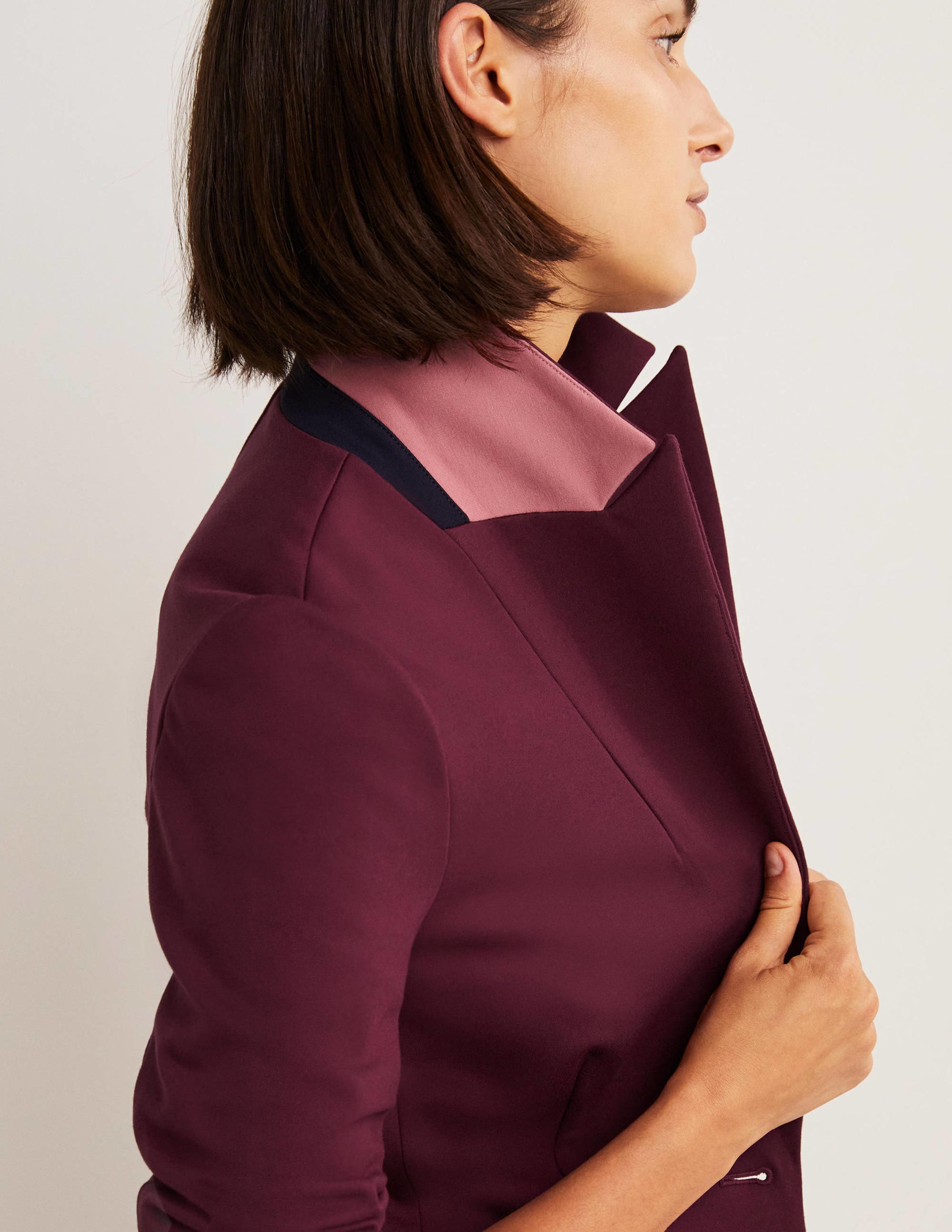 Unlined Jersey Blazer-Mulled Wine - Image 2