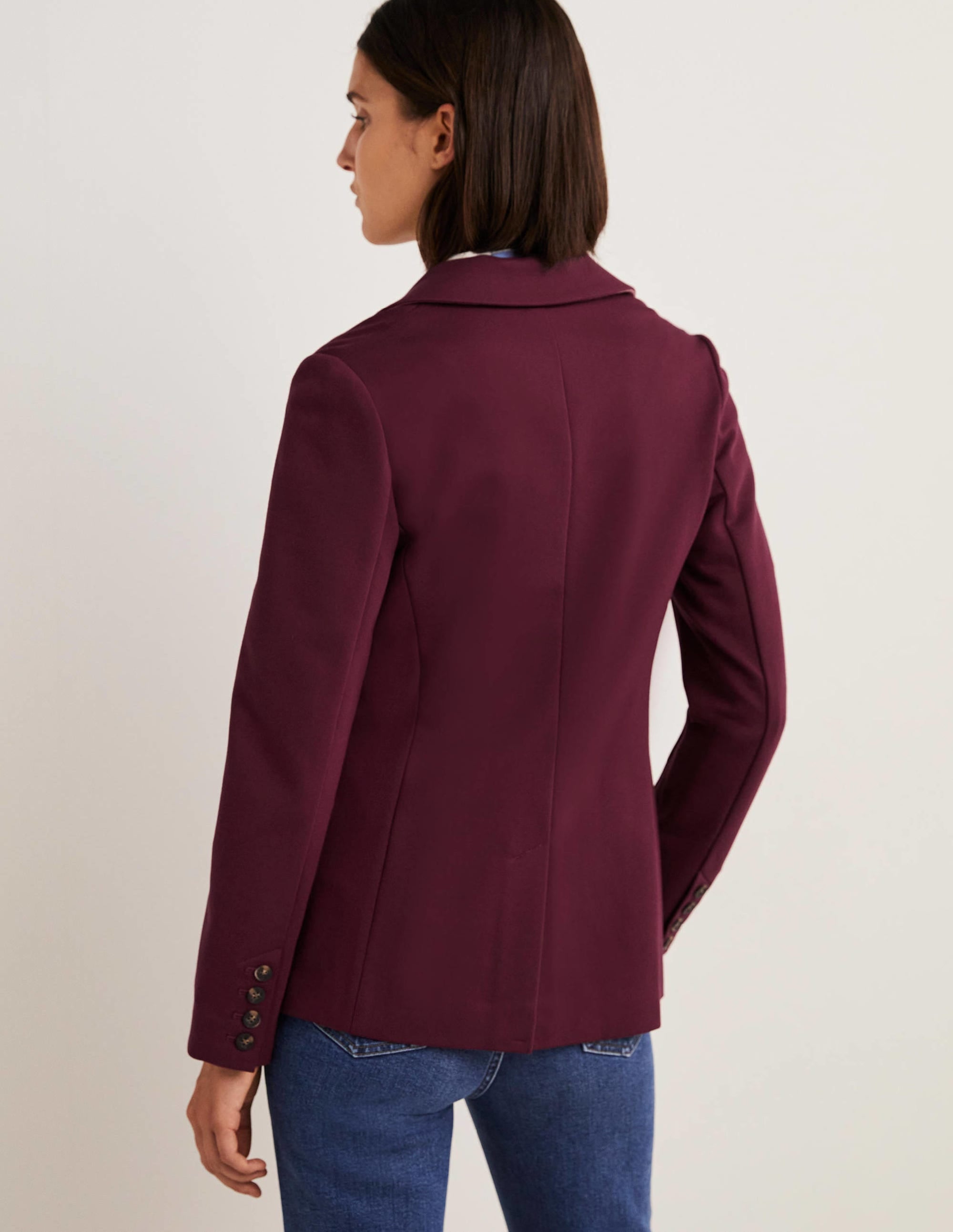 Unlined Jersey Blazer-Mulled Wine - Image 3