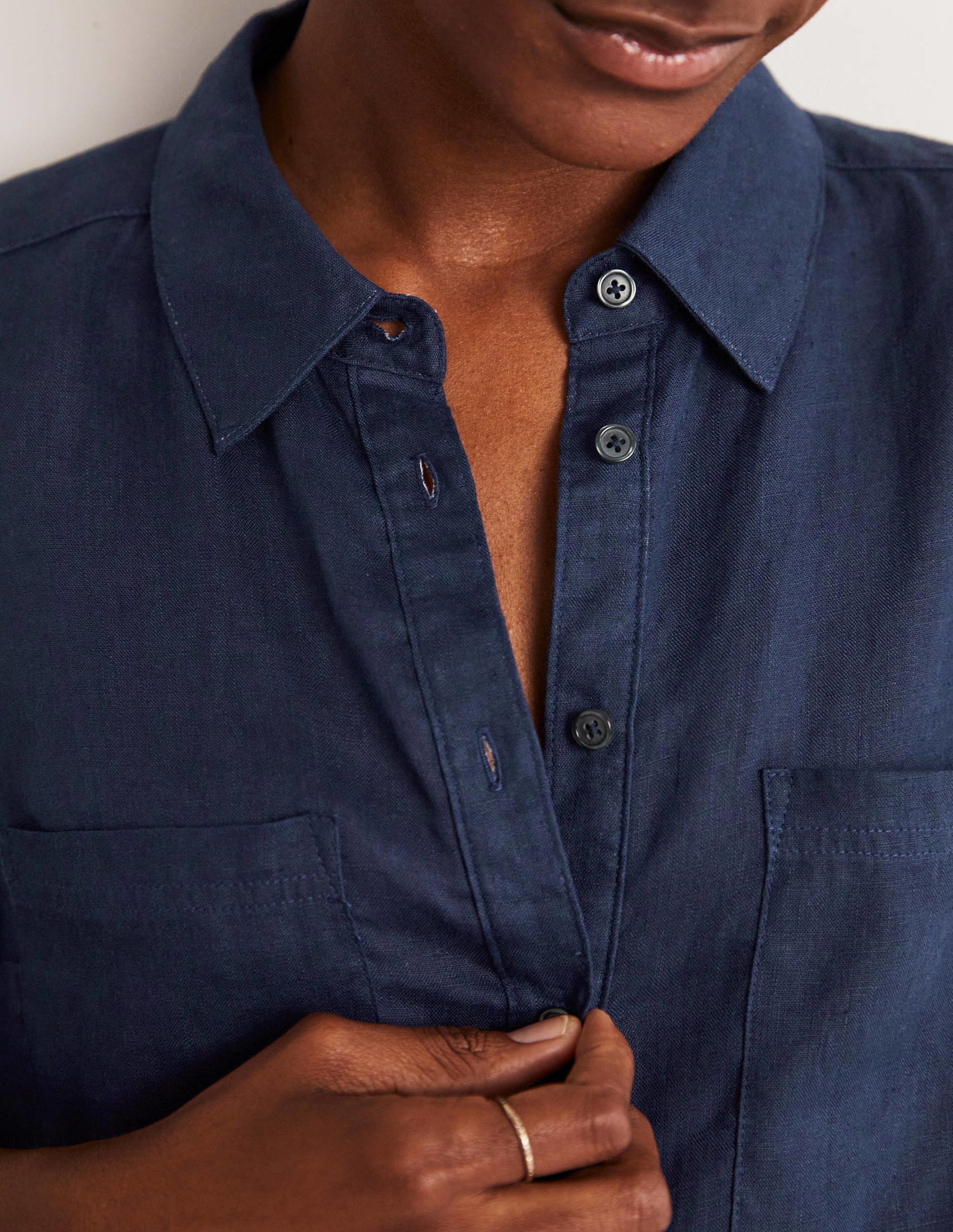 Linen Shirt-Navy - Image 7