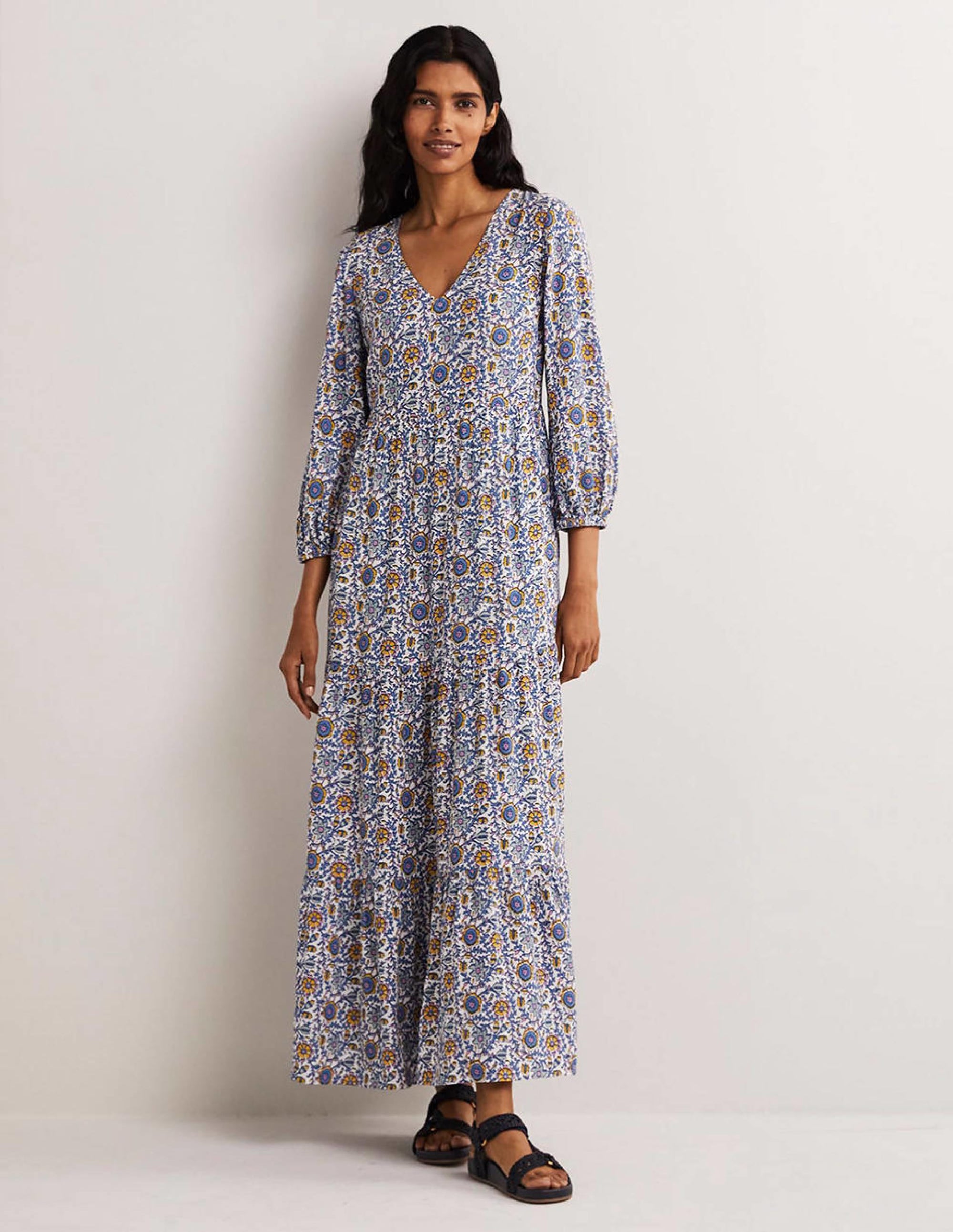 Blouson Sleeve Maxi Dress-Ivory, Enchanting Twig - Image 6
