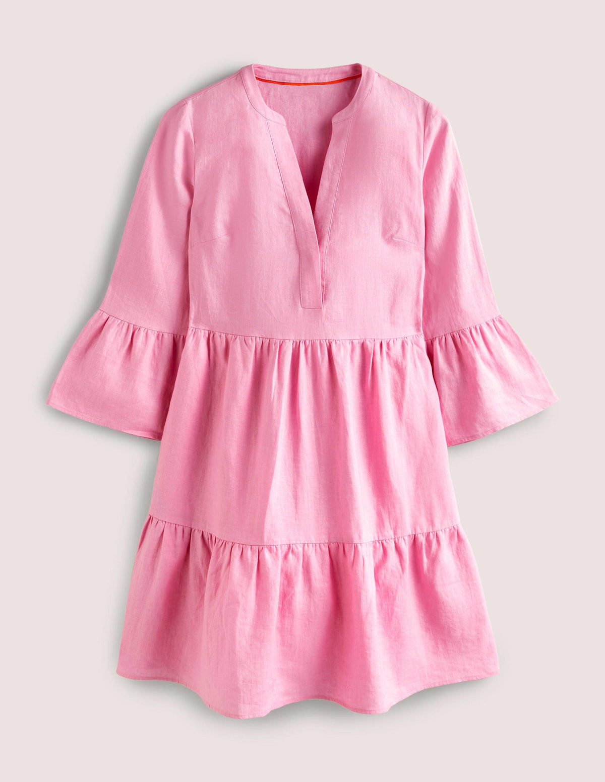 Relaxed Linen Tiered Dress-Cherry Blossom-7