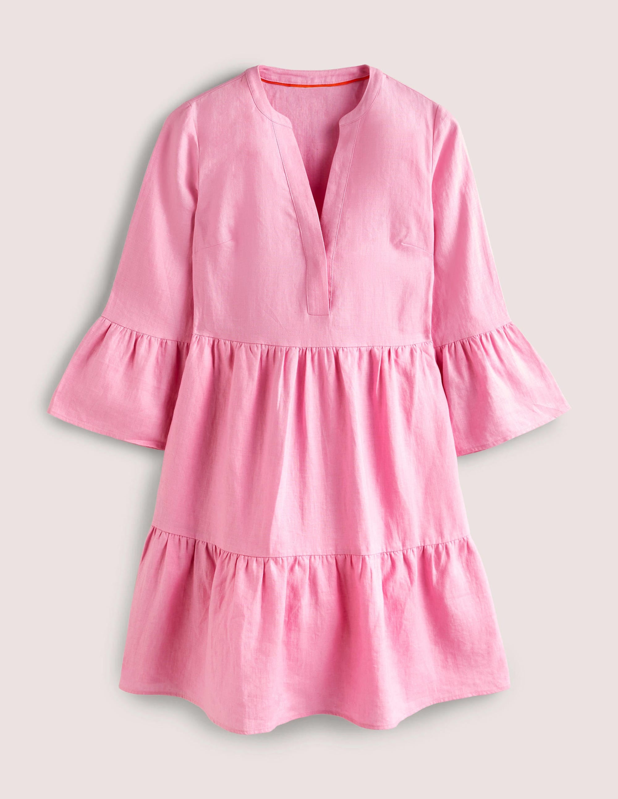 Relaxed Linen Tiered Dress-Cherry Blossom - Image 7