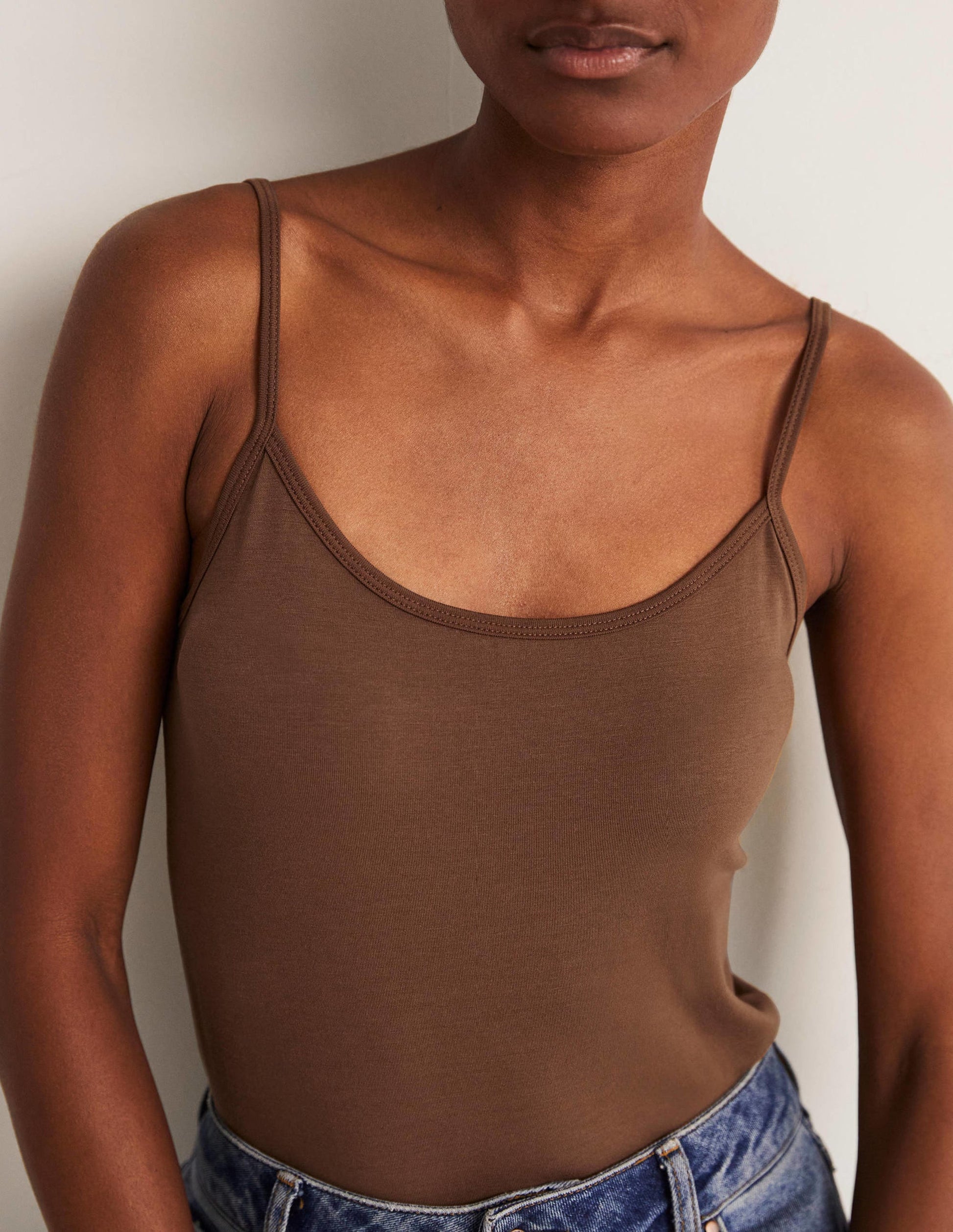 Plain Cami Top-Deep Brown-6