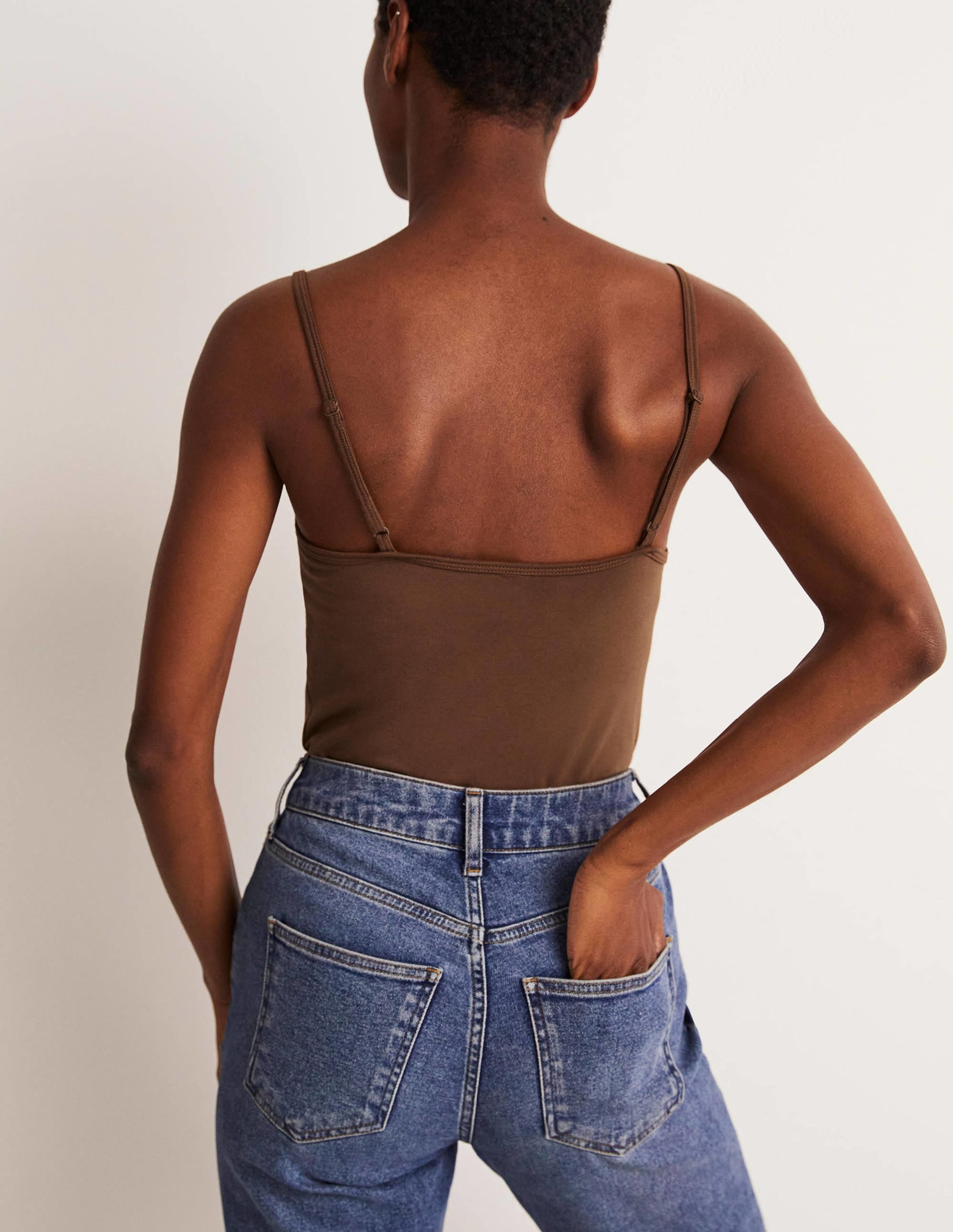 Plain Cami Top-Deep Brown - Image 7