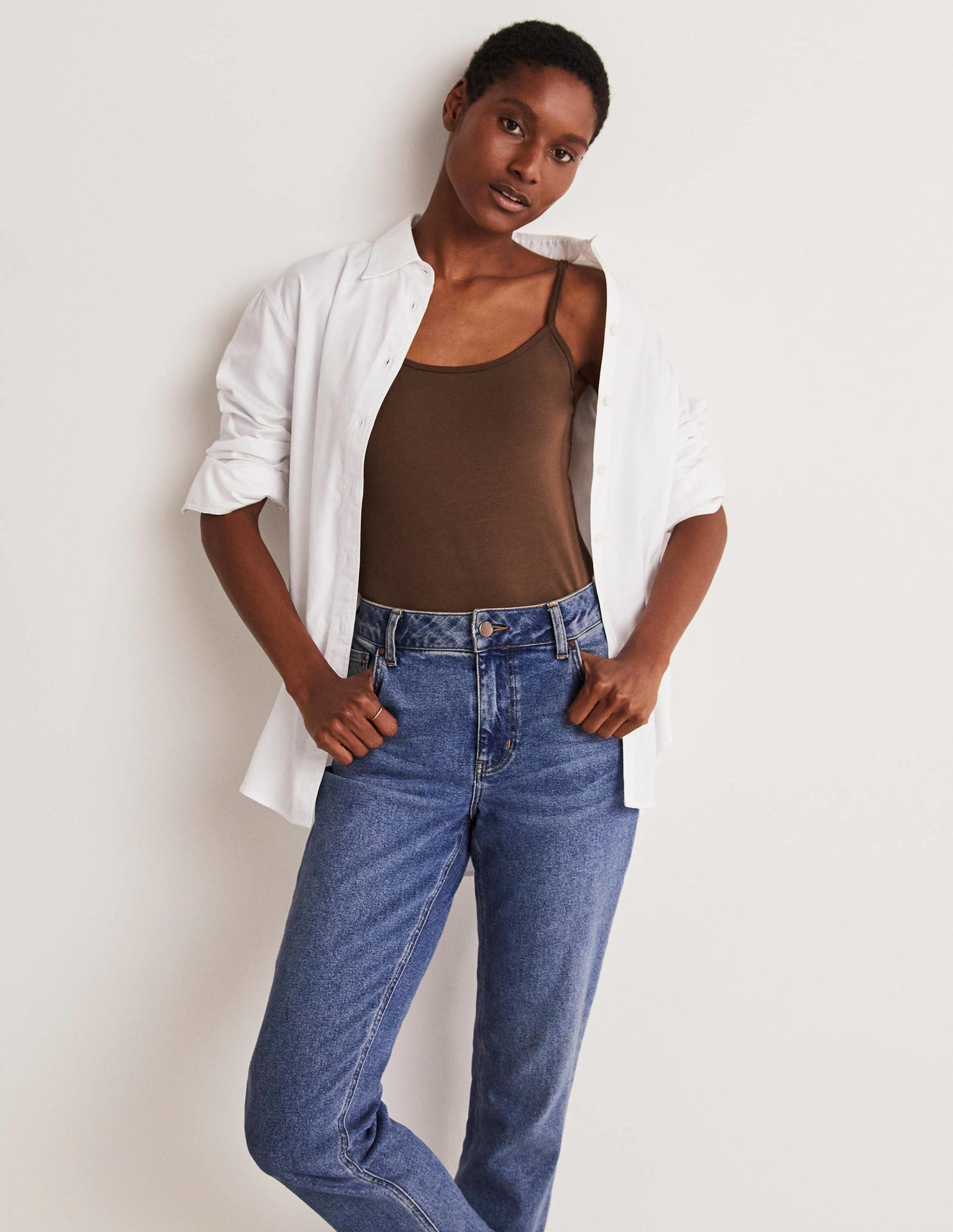 Plain Cami Top-Medium Brown-5