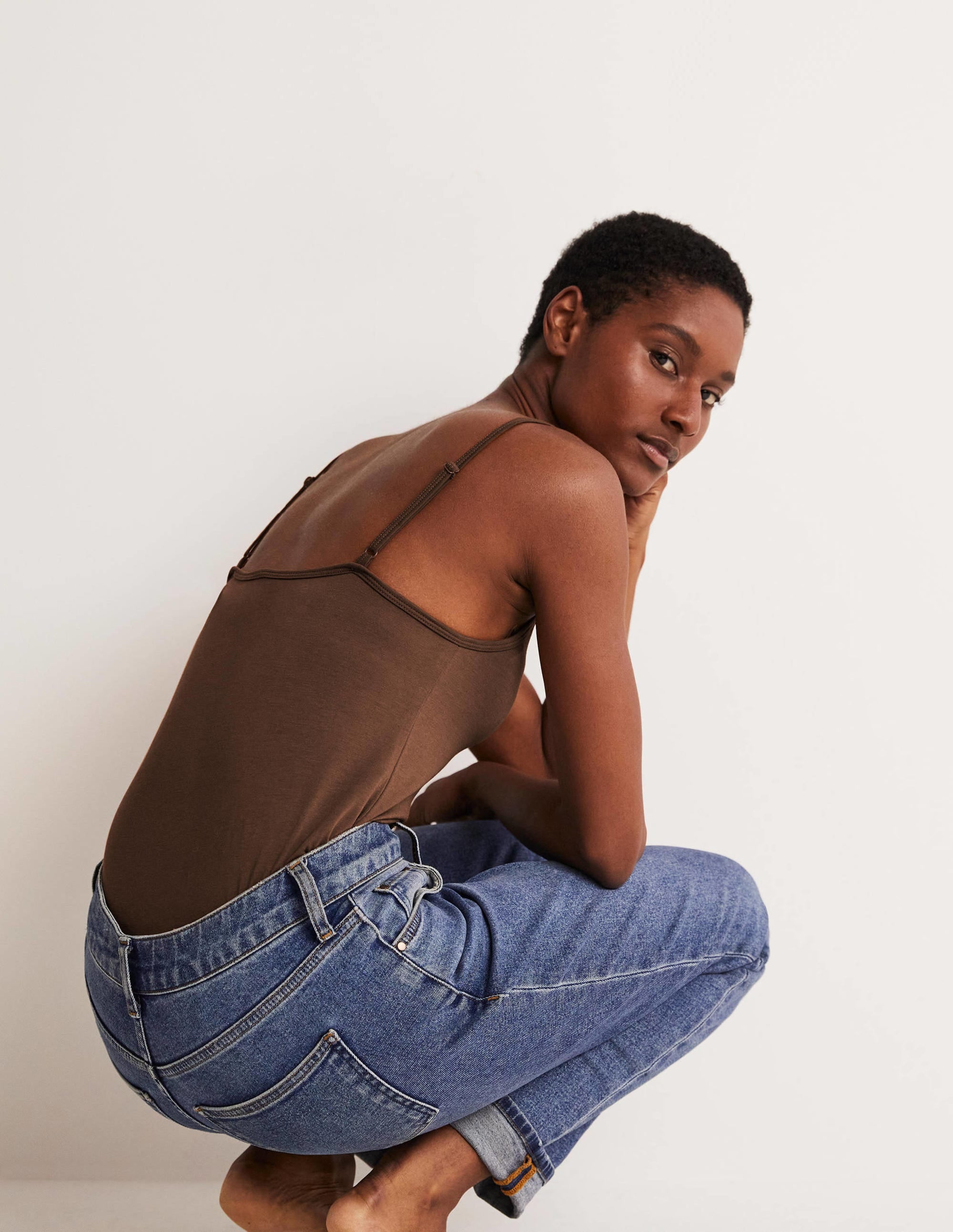 Plain Cami Top-Medium Brown - Image 7
