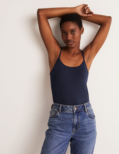 Plain Cami Top-Navy-5